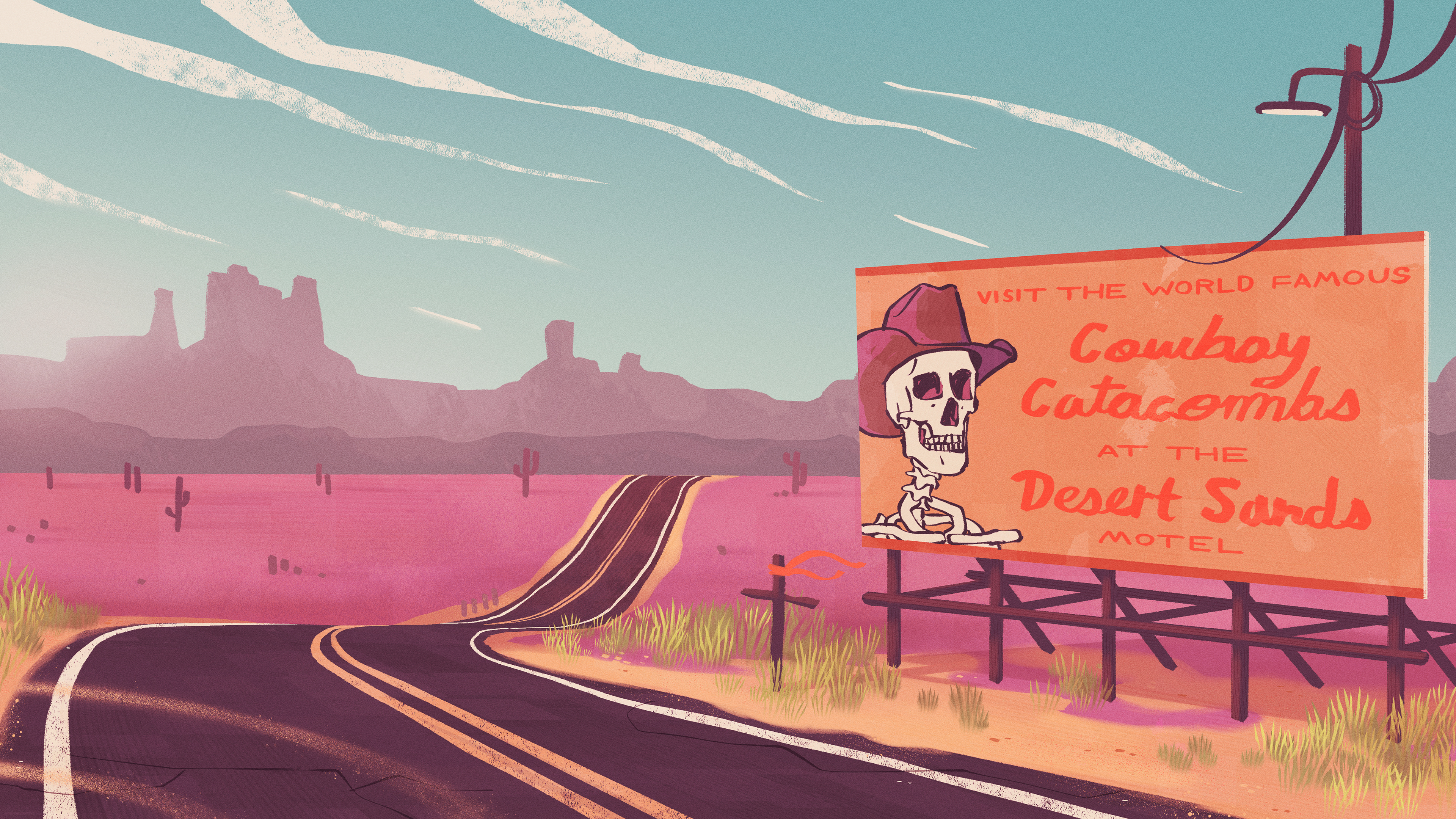 Background painting, desert exterior, daytime.