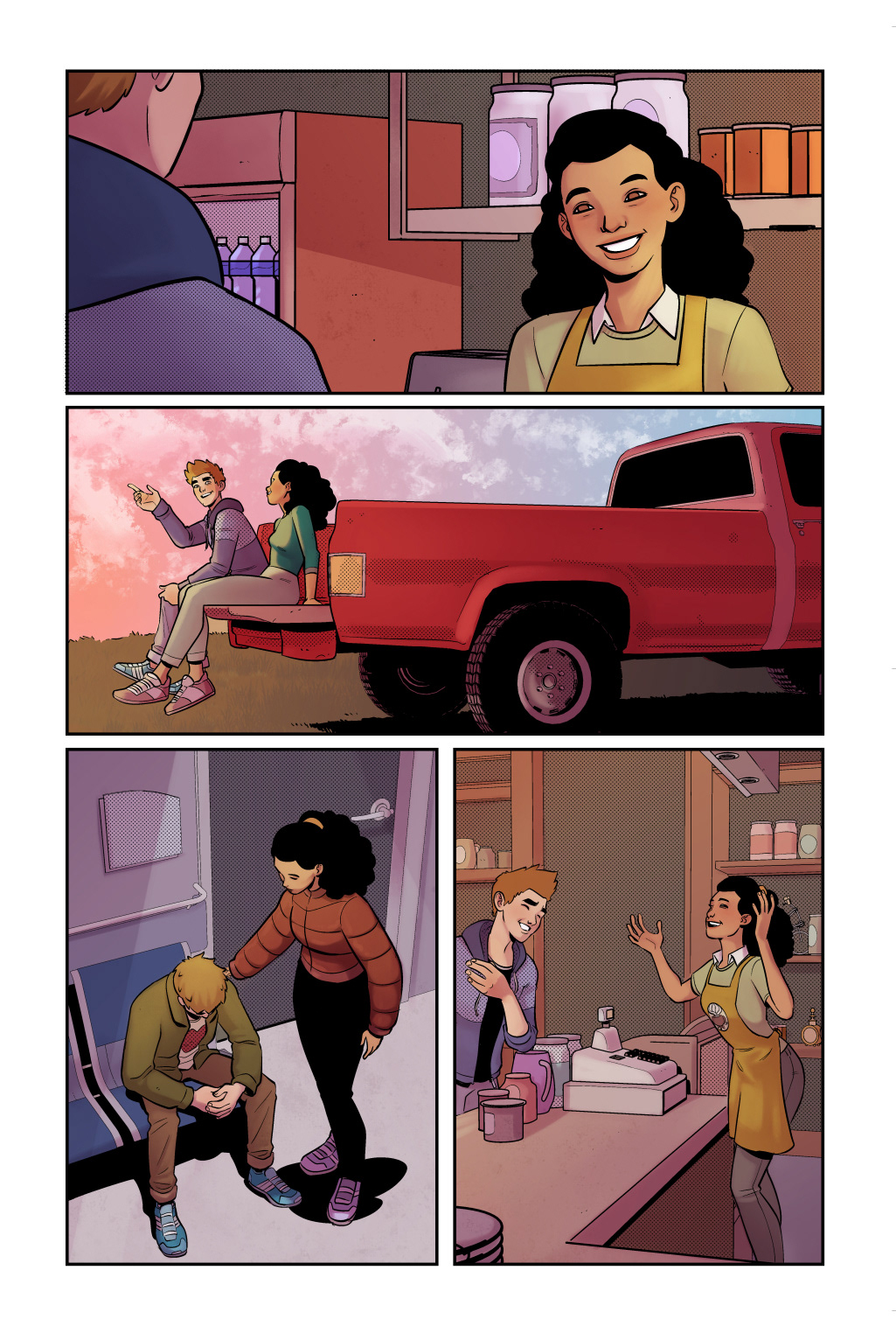 Page from “Believer.” Lines by Chris Peterson, colors by Katlyn Gonzalez.