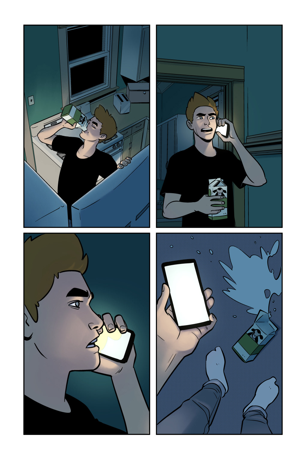 Page from “Believer.” Lines by Chris Peterson, colors by Katlyn Gonzalez.
