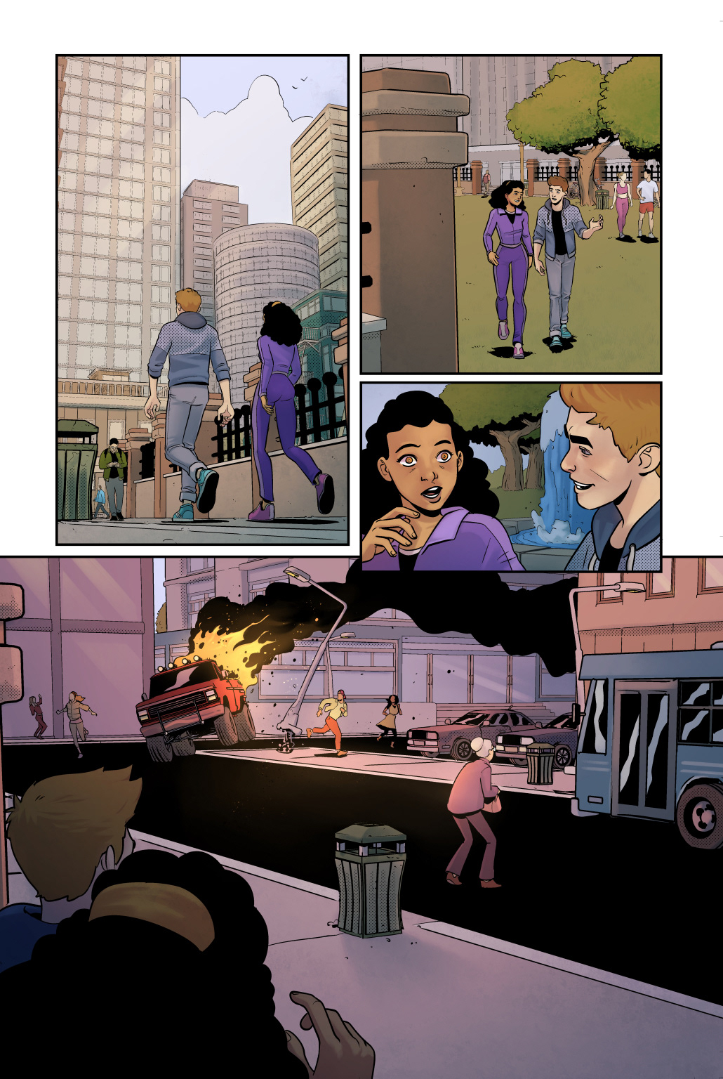 Page from “Believer.” Lines by Chris Peterson, colors by Katlyn Gonzalez.