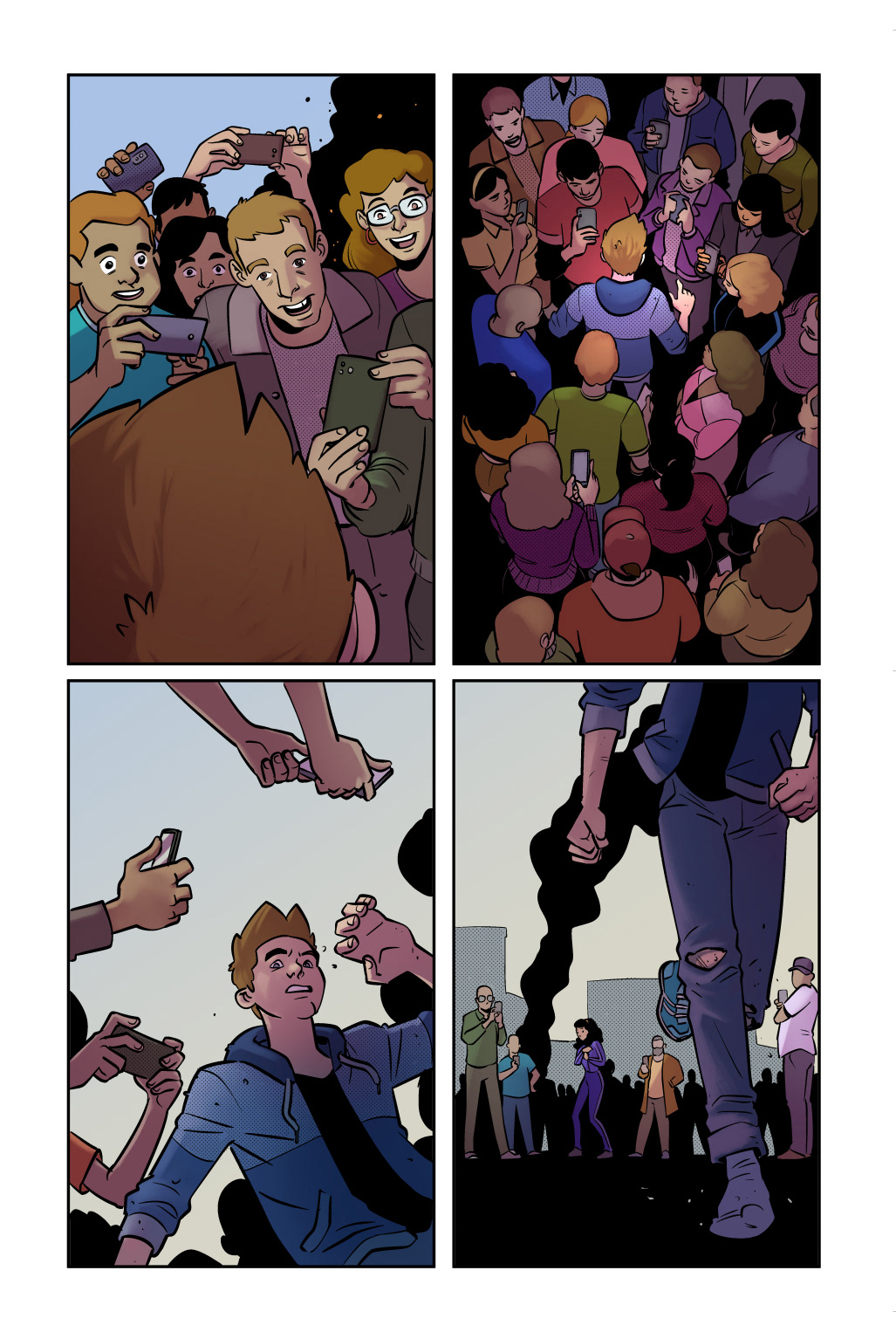 Page from “Believer.” Lines by Chris Peterson, colors by Katlyn Gonzalez.