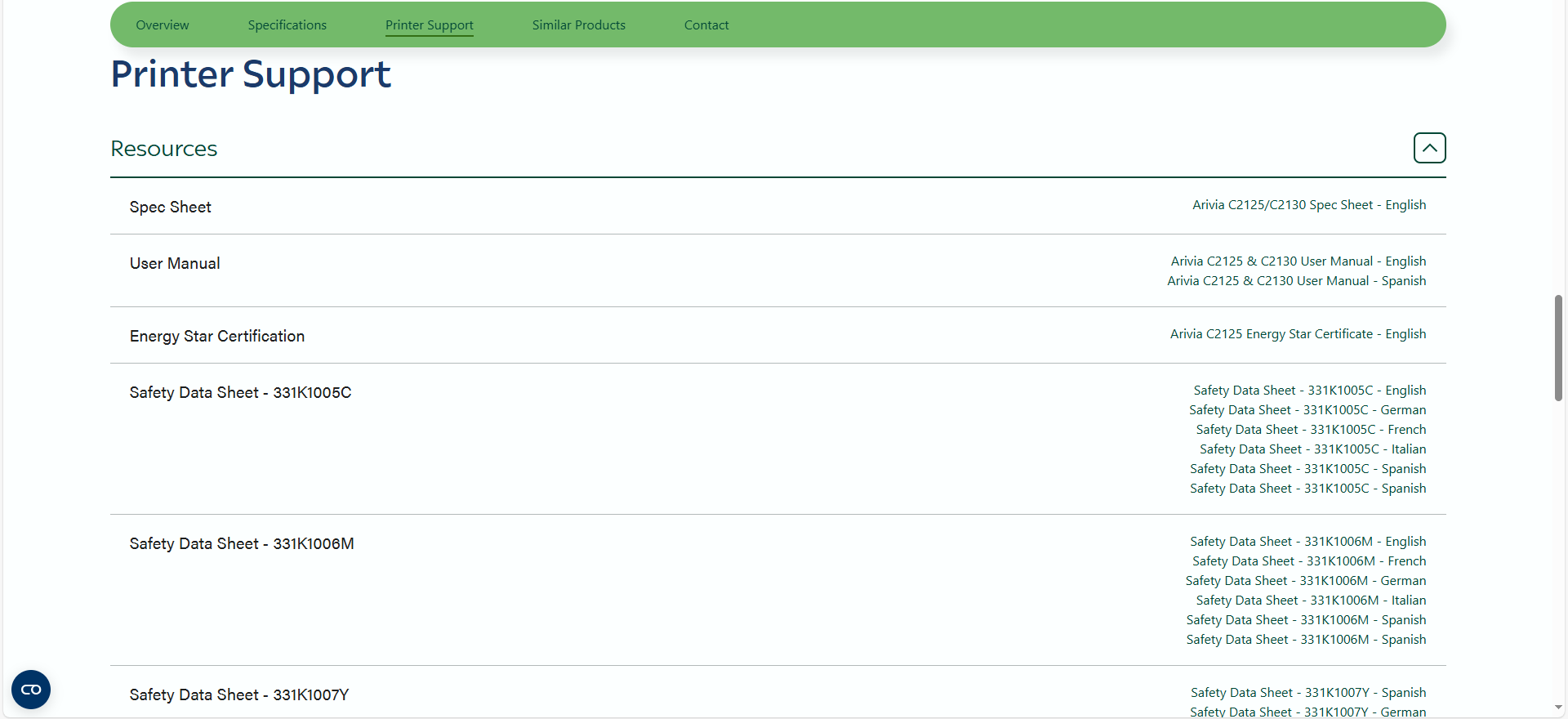 Arivia C2125 & C2130 Resources