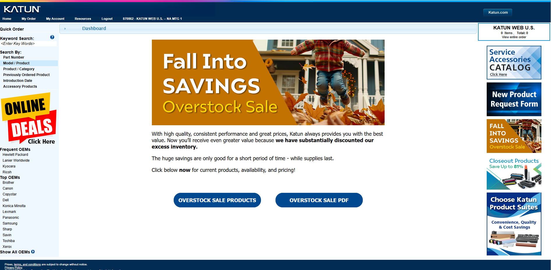 The new Overstock Sale webpage is now live, featuring a downloadable PDF and linked buttons for each model that connect directly to the corresponding part numbers included in the sale.