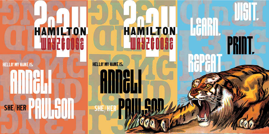 Hamilton Wood Type Museum Wayzgoose Itinerary: Front
