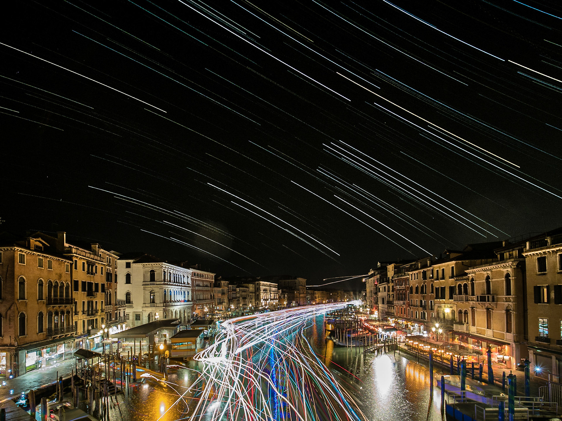 Startraisl über dem Canal grande