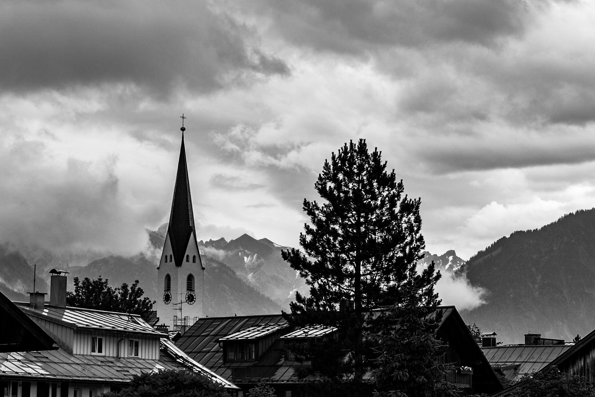 Blick vom Balkon im Regen