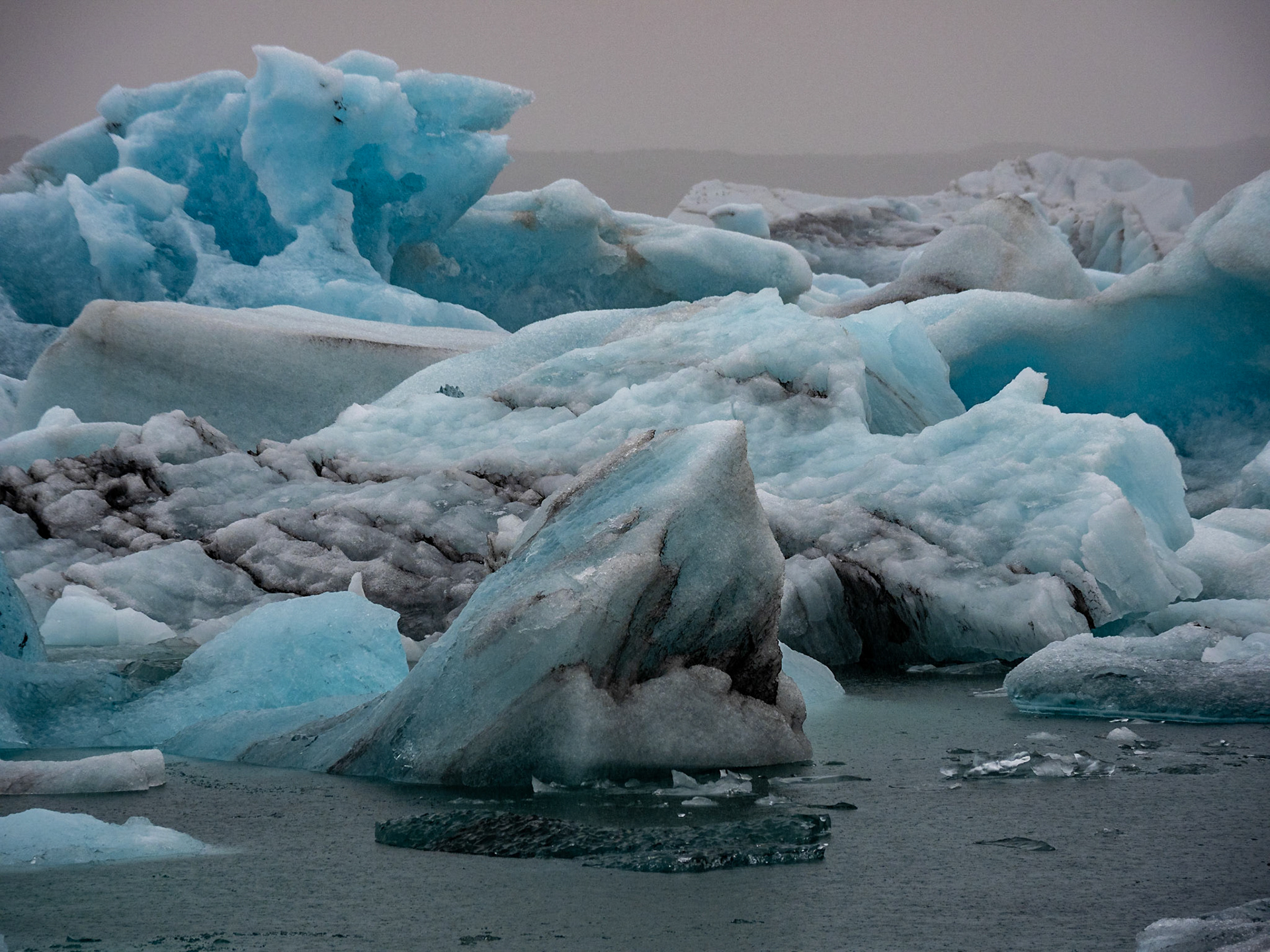 Jökulsarlon in eine kurzen Regenpause