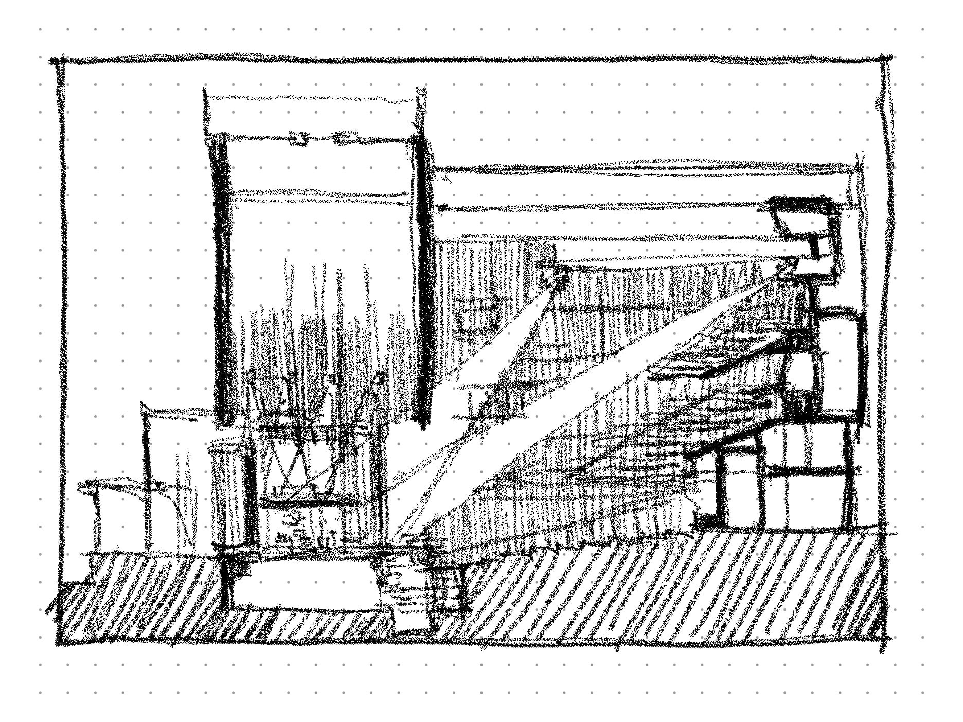 Getting sightlines in the place with the sectional elevation