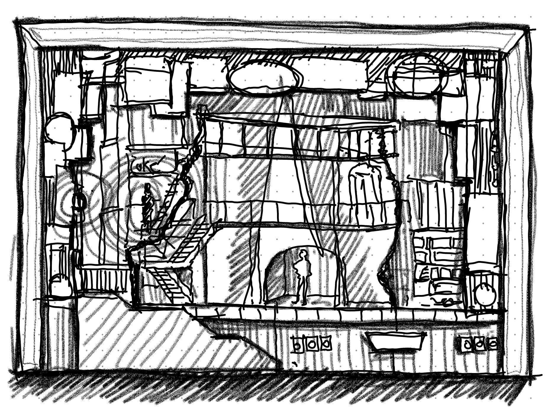 Very first iteration with the crooked walls