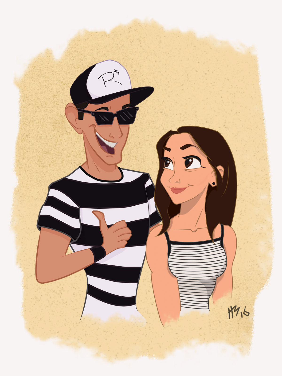 2017 - Adobe Photoshop - A personal commission done in the classic Disney style for a couple celebrating their anniversary