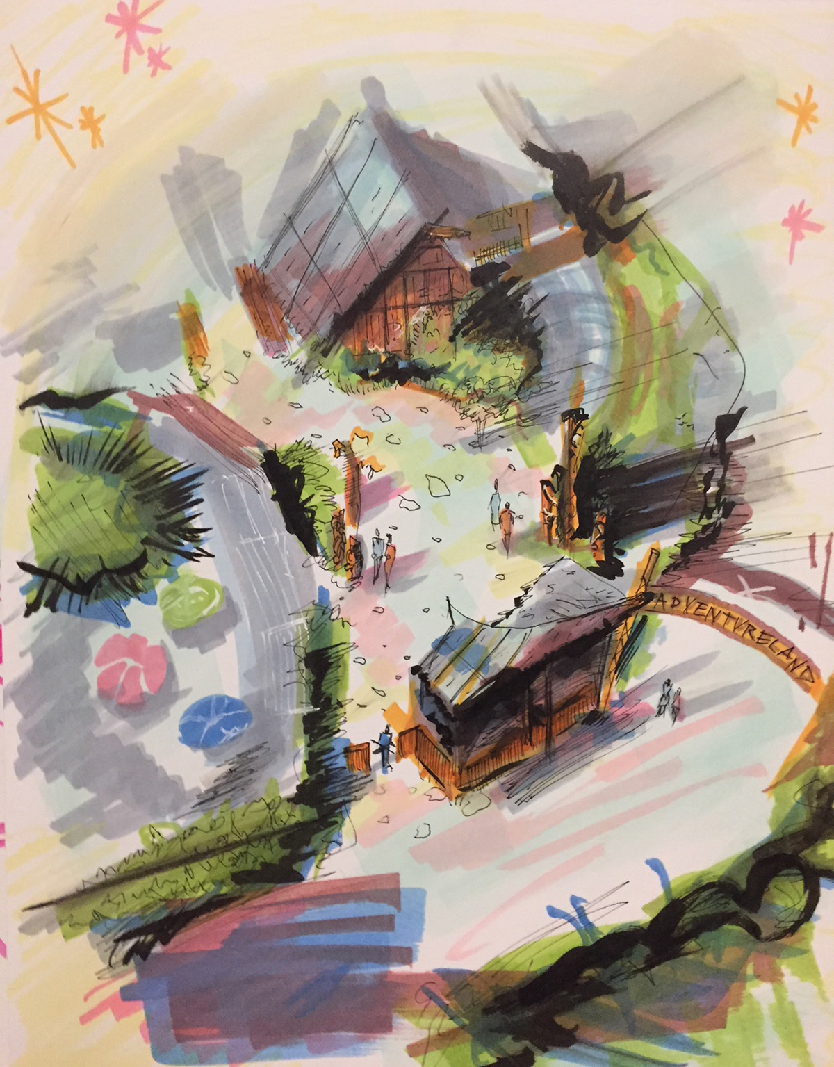 2018 - Marker - A color study of Marc Davis' Enchanted Tiki Room art