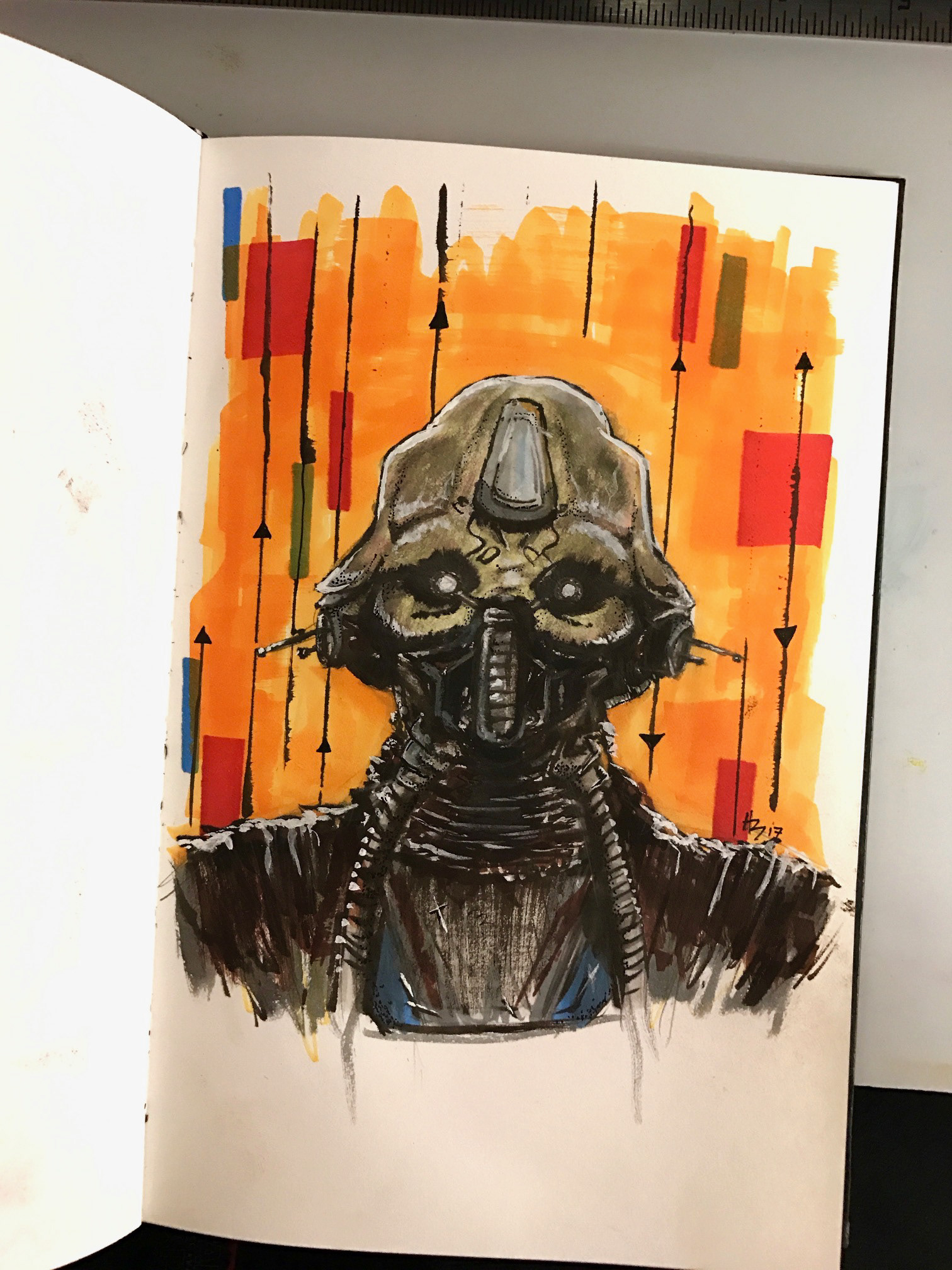 2017 - Brush Pen, Gouache, and Copic Marker