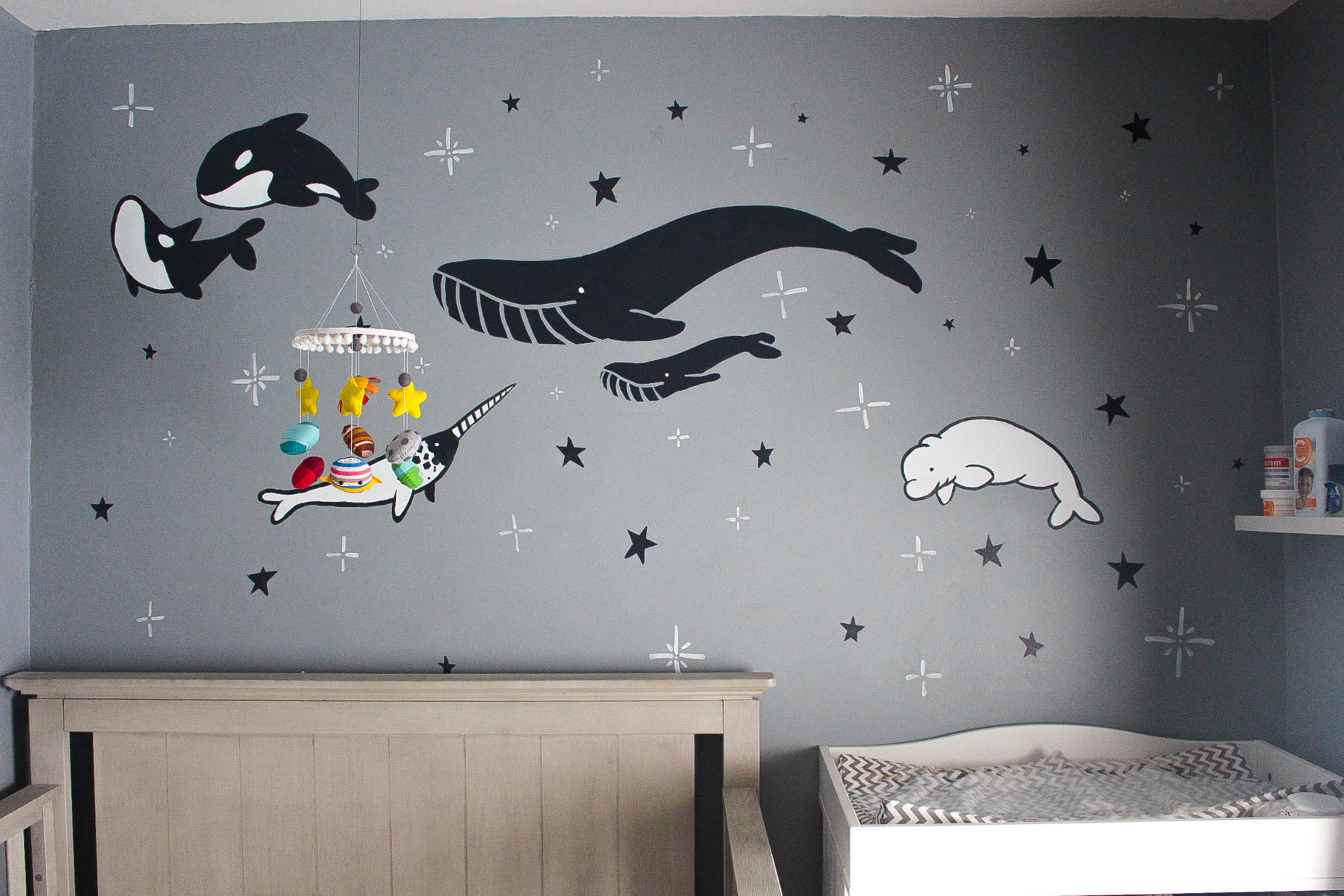 Mural I painted around 32-36 weeks pregnant for my daughter's nursery