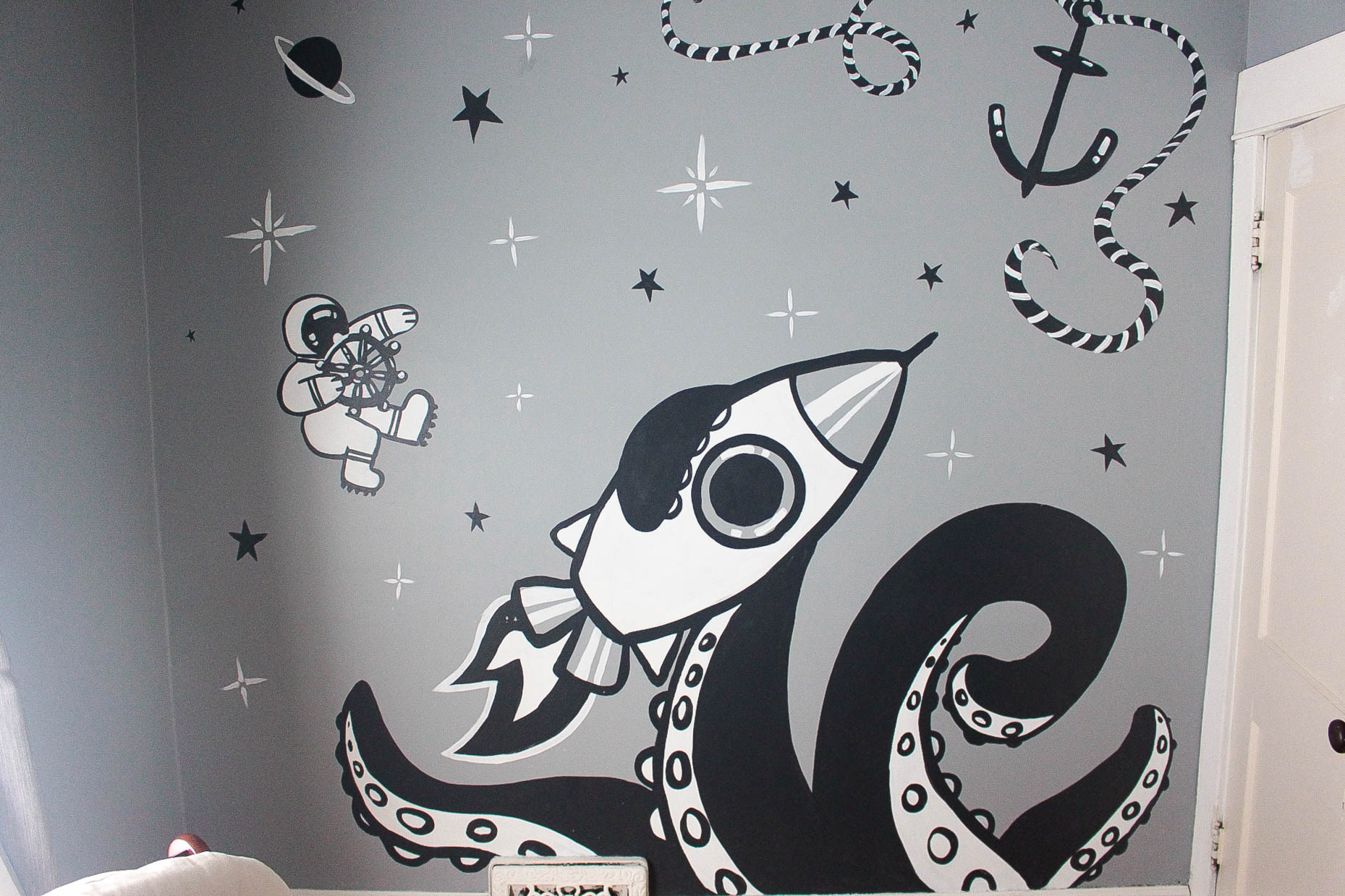 Mural I painted around 32-36 weeks pregnant for my daughter's nursery