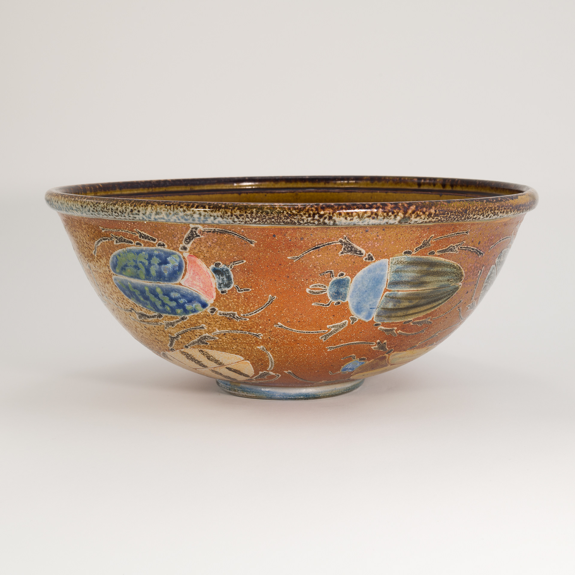 Beetle Bowl, Soda fired Stoneware