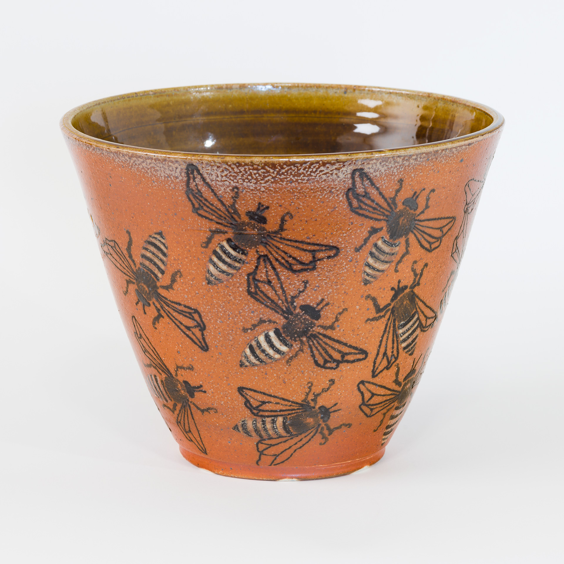 Bee Bowl, Soda Fired Stoneware