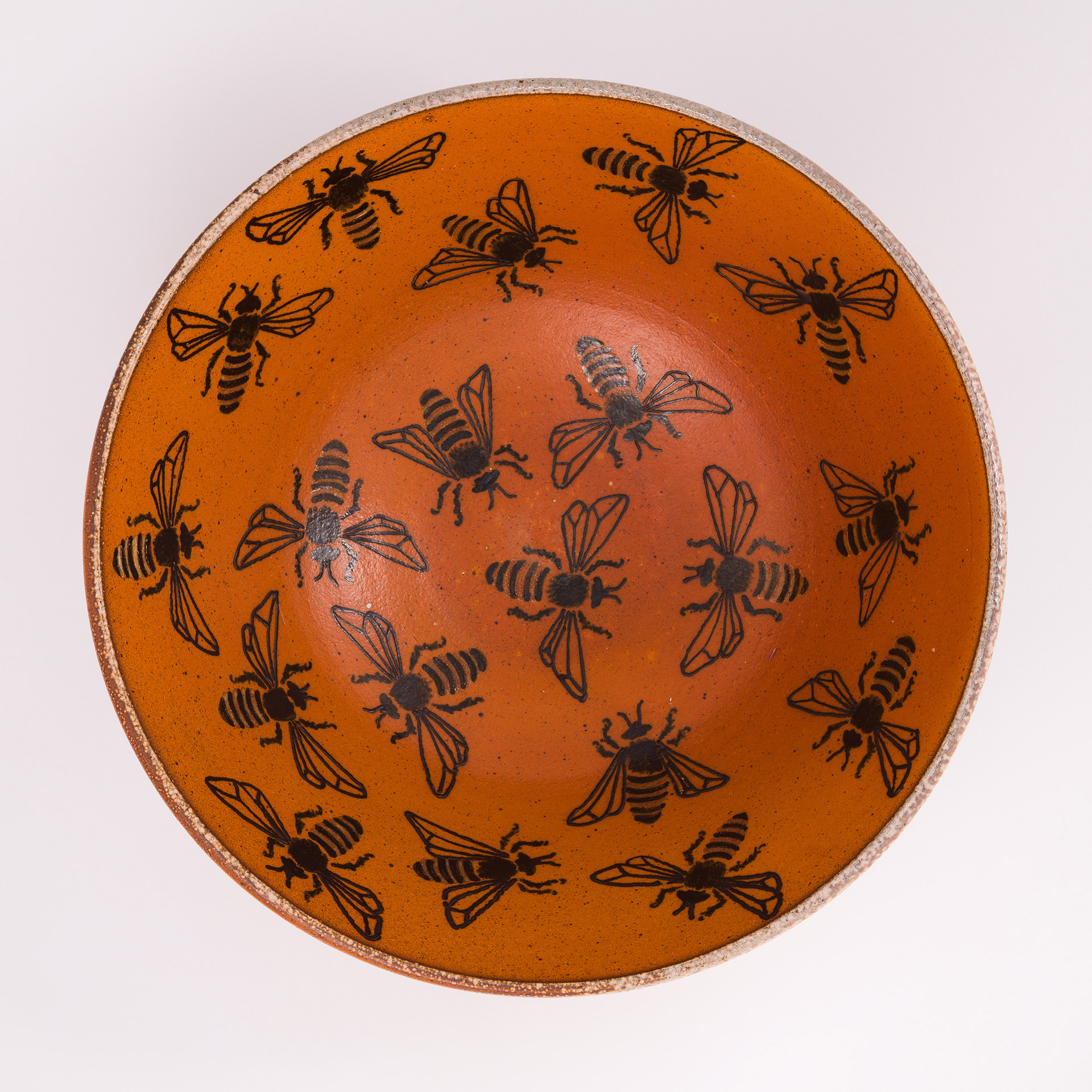 Bee Bowl, Soda fired Stoneware