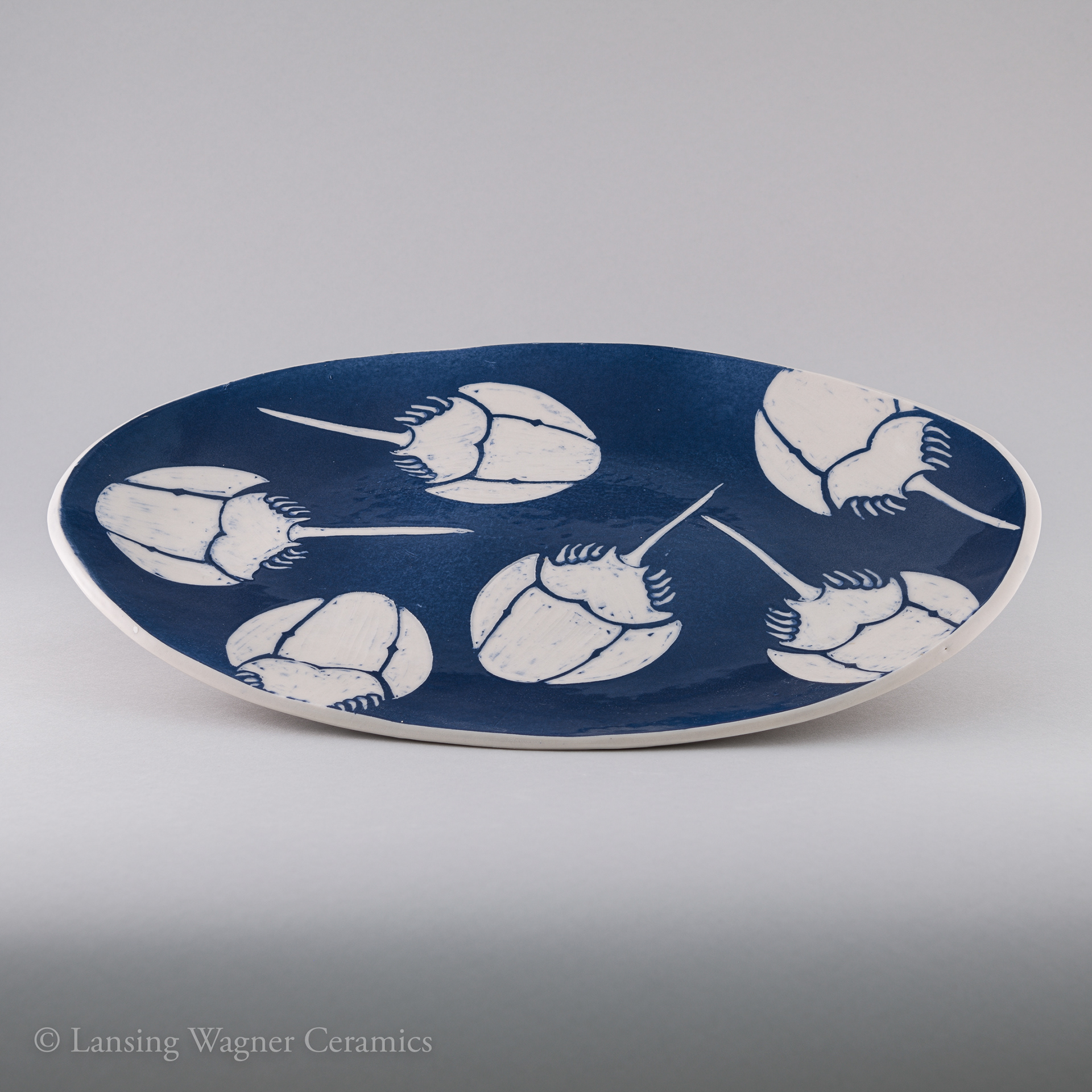 Horseshoe Crab Tray 15.5"L x 10" W x 1" H (sold)