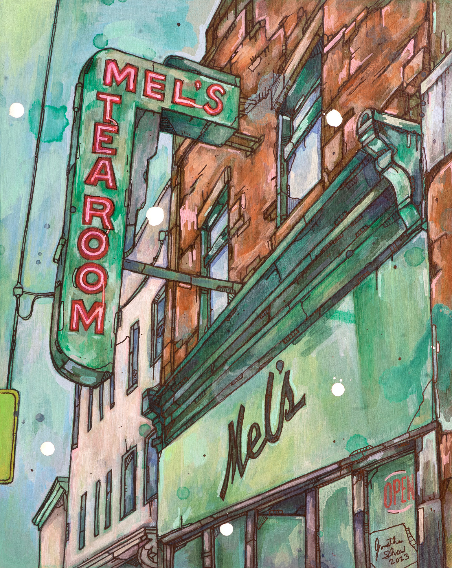 "Mel's Tea Room", 8" x 10"