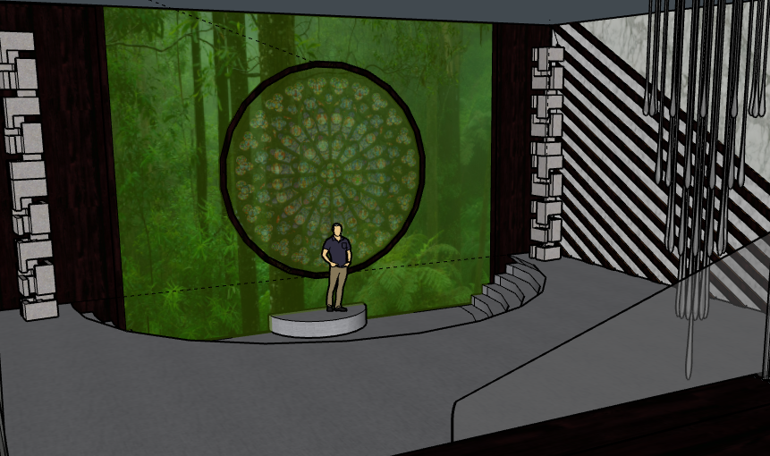 3D model with transparent stained glass