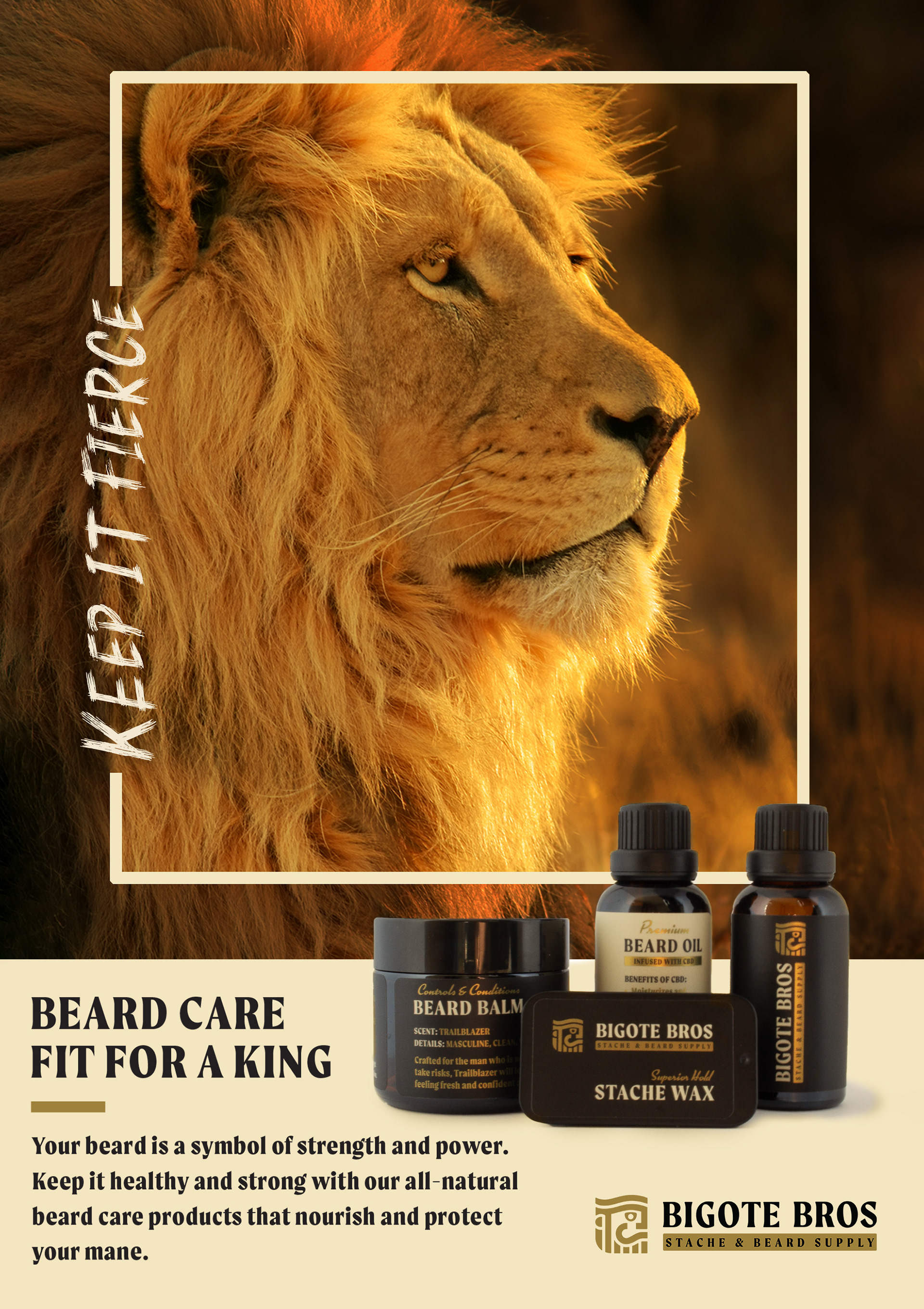 Poster created for Lion's Mane Grooming