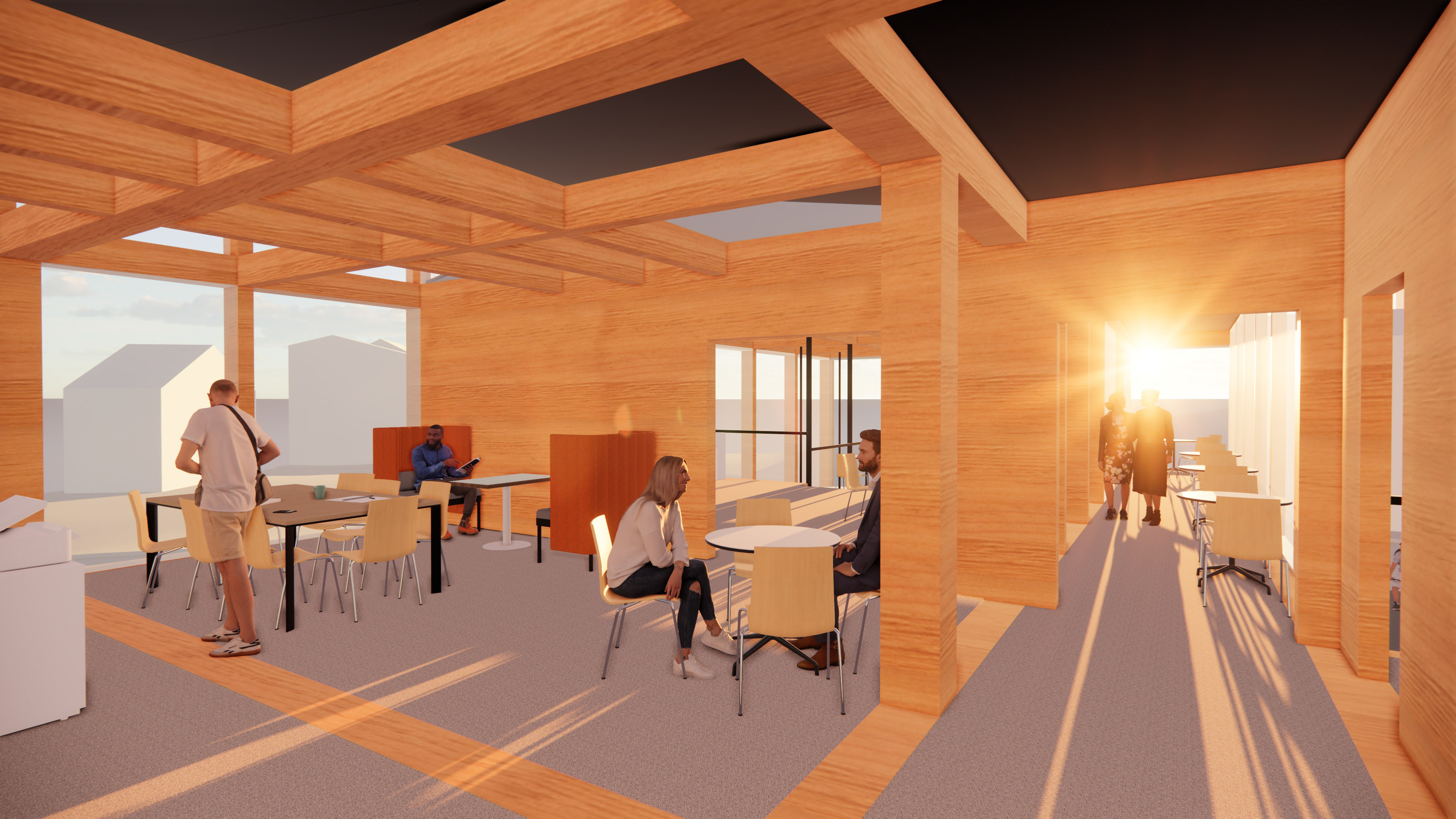 Co-work Space and Communal Colonnade