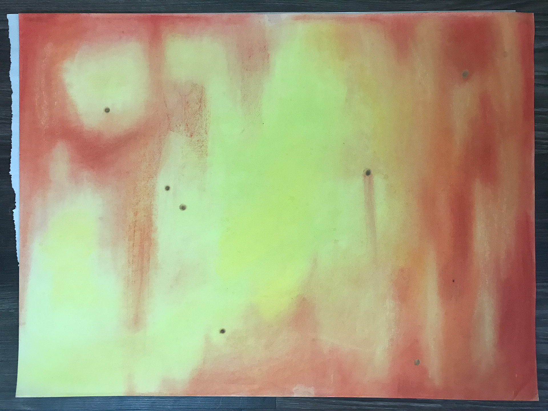 Pastel color study of an apple