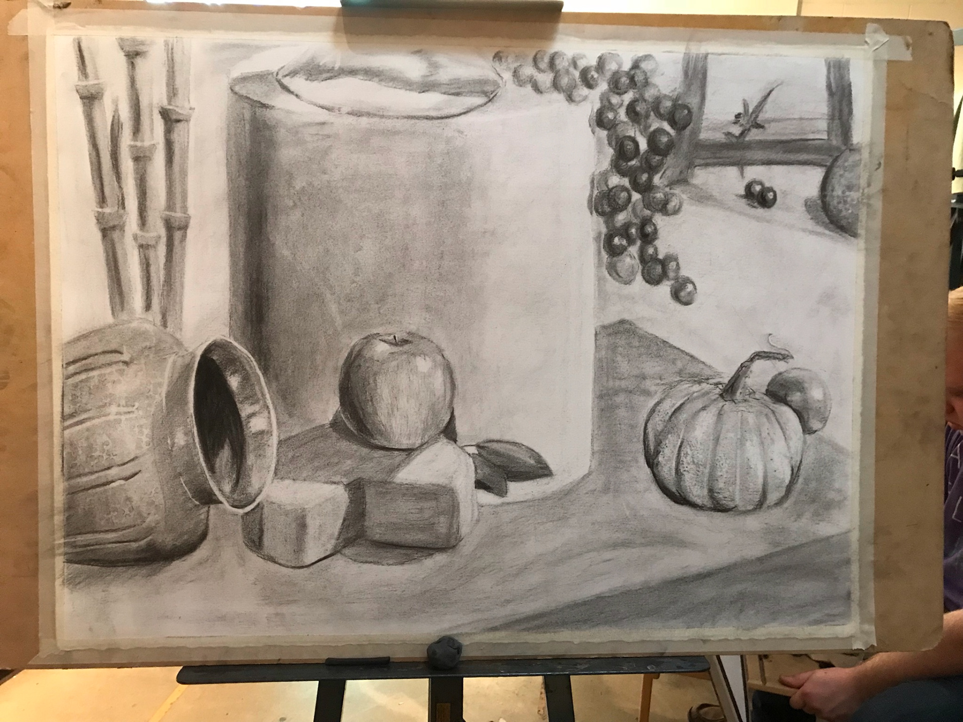 charcoal still life study