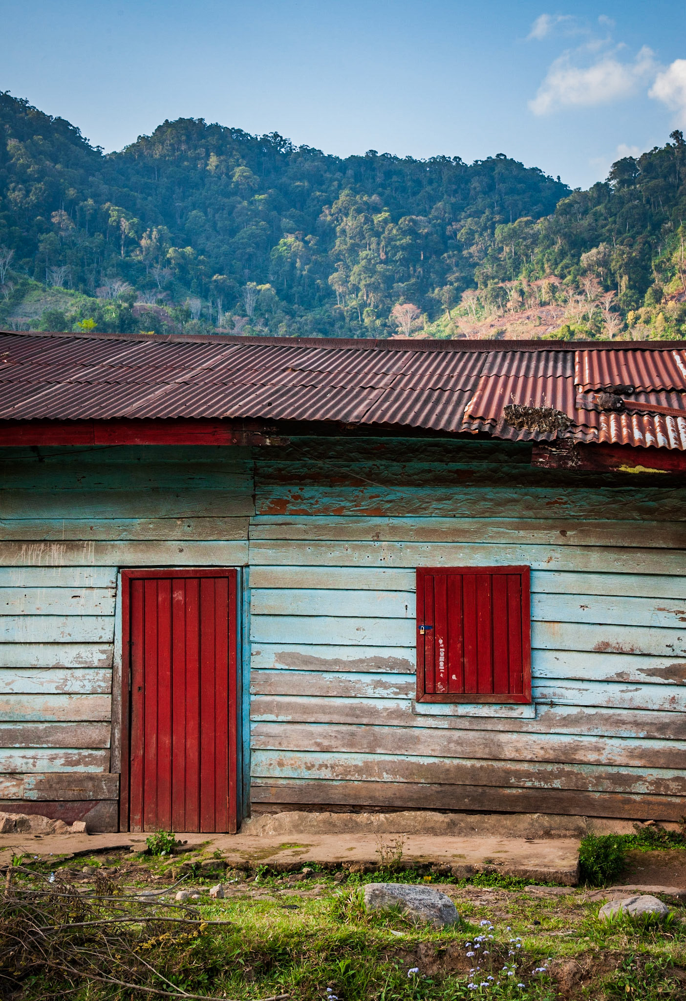 Exploring the jungle town of Ranomafana, Madagascar. This wooden hut behind the local football pitch caught my eye.