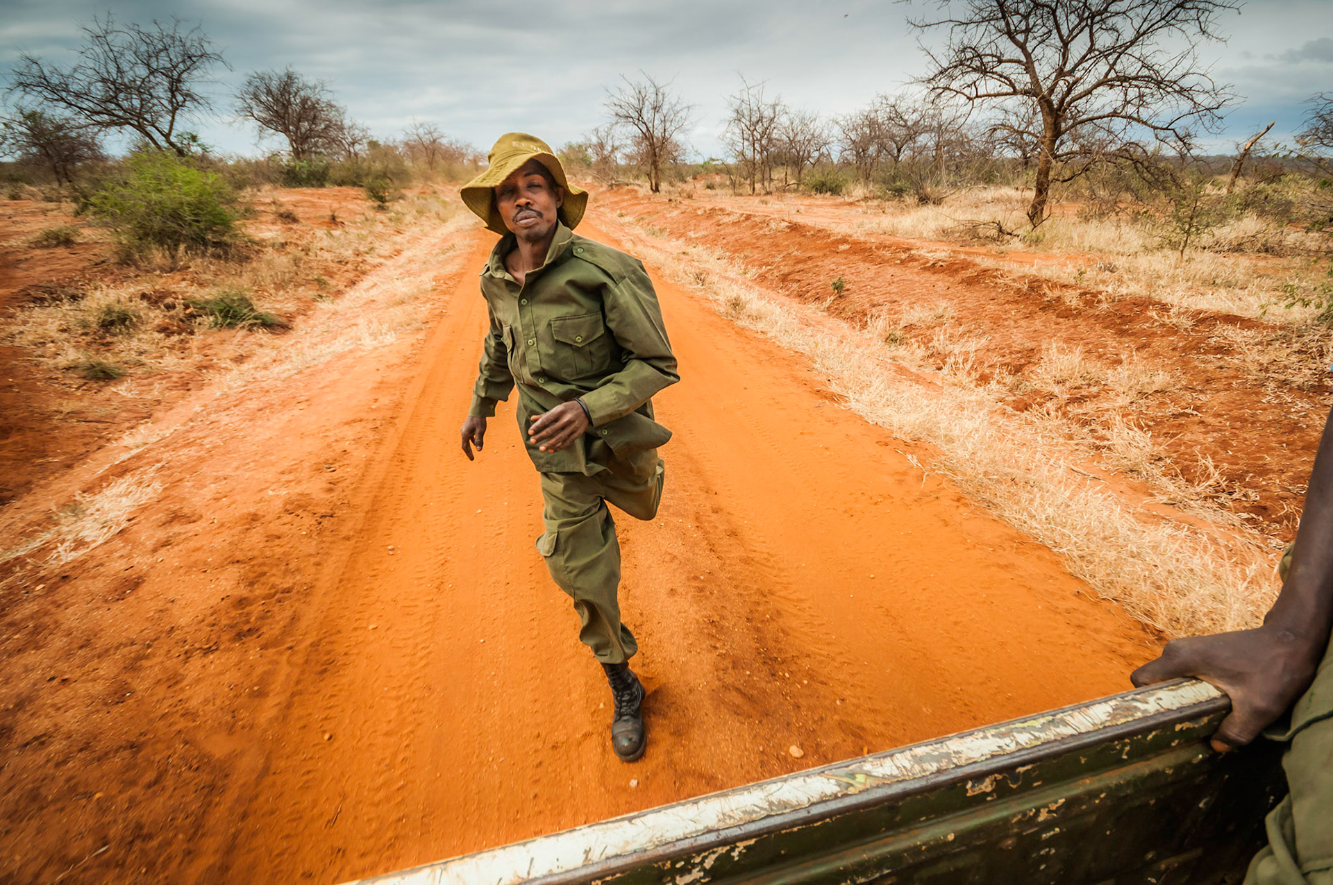 Out with the KWS (Kenyan Wildlife Service) Park Rangers. The KWS were staying in Kidong the same time as us to chase away a dangerously close elephant herd. My friend Isaac invited me along on a game drive with the armed rangers to chase the elephants away. An amazing and once-in-a-lifetime experience. NOT for tourists!