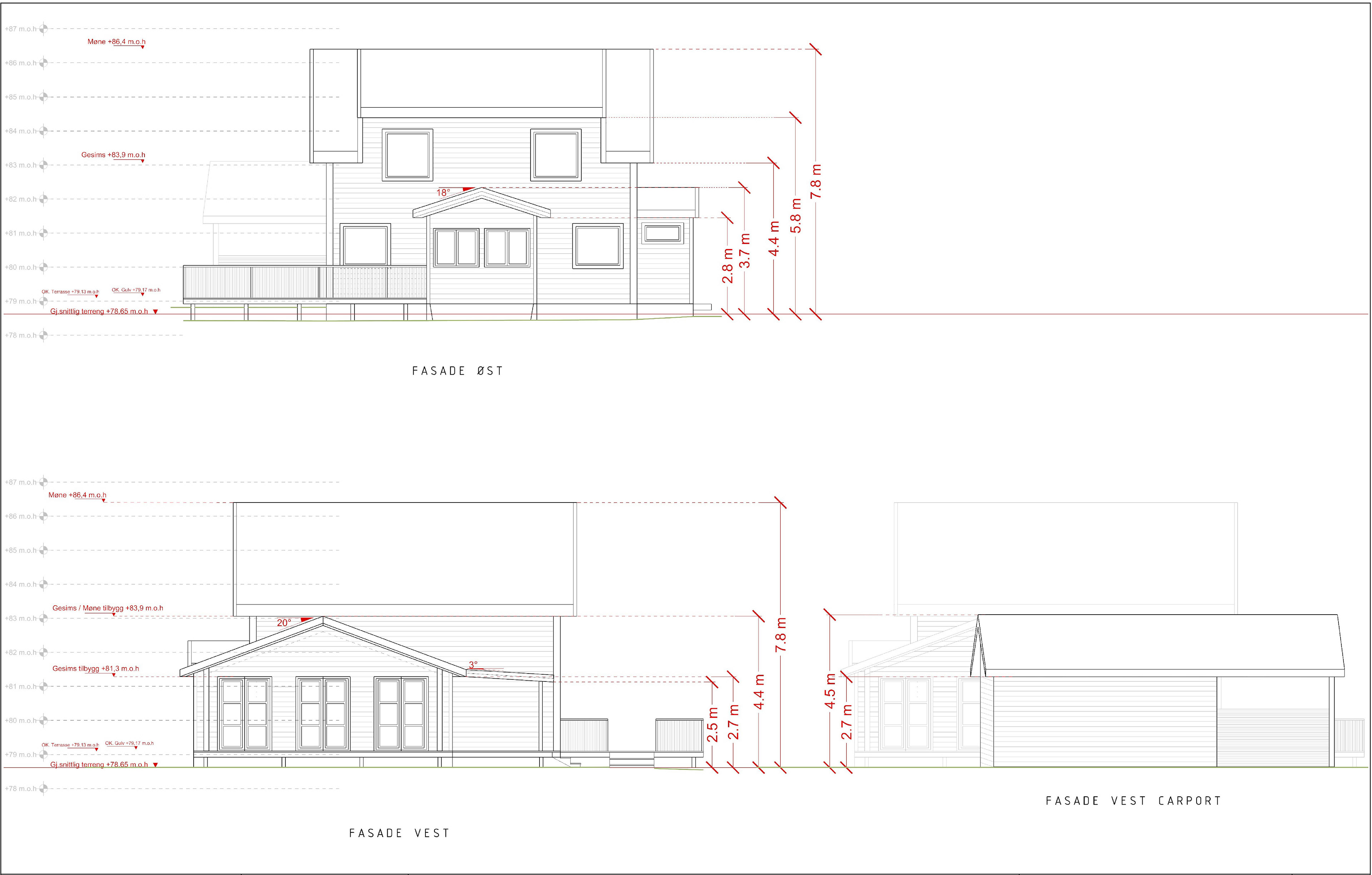 Nye fasader - øst og vest