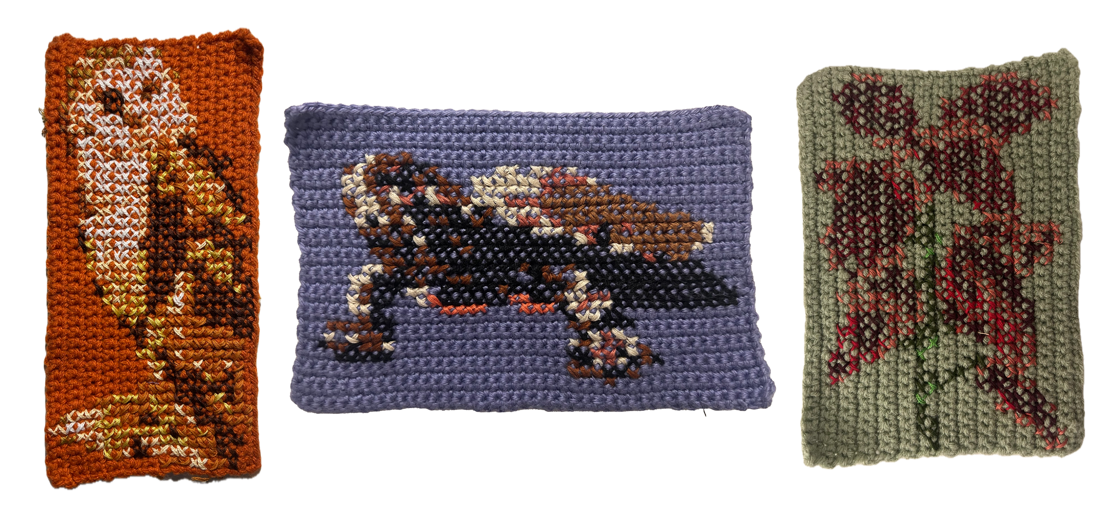 The Marsh, crochet and embroidery, 10” x 19.5”, 2023