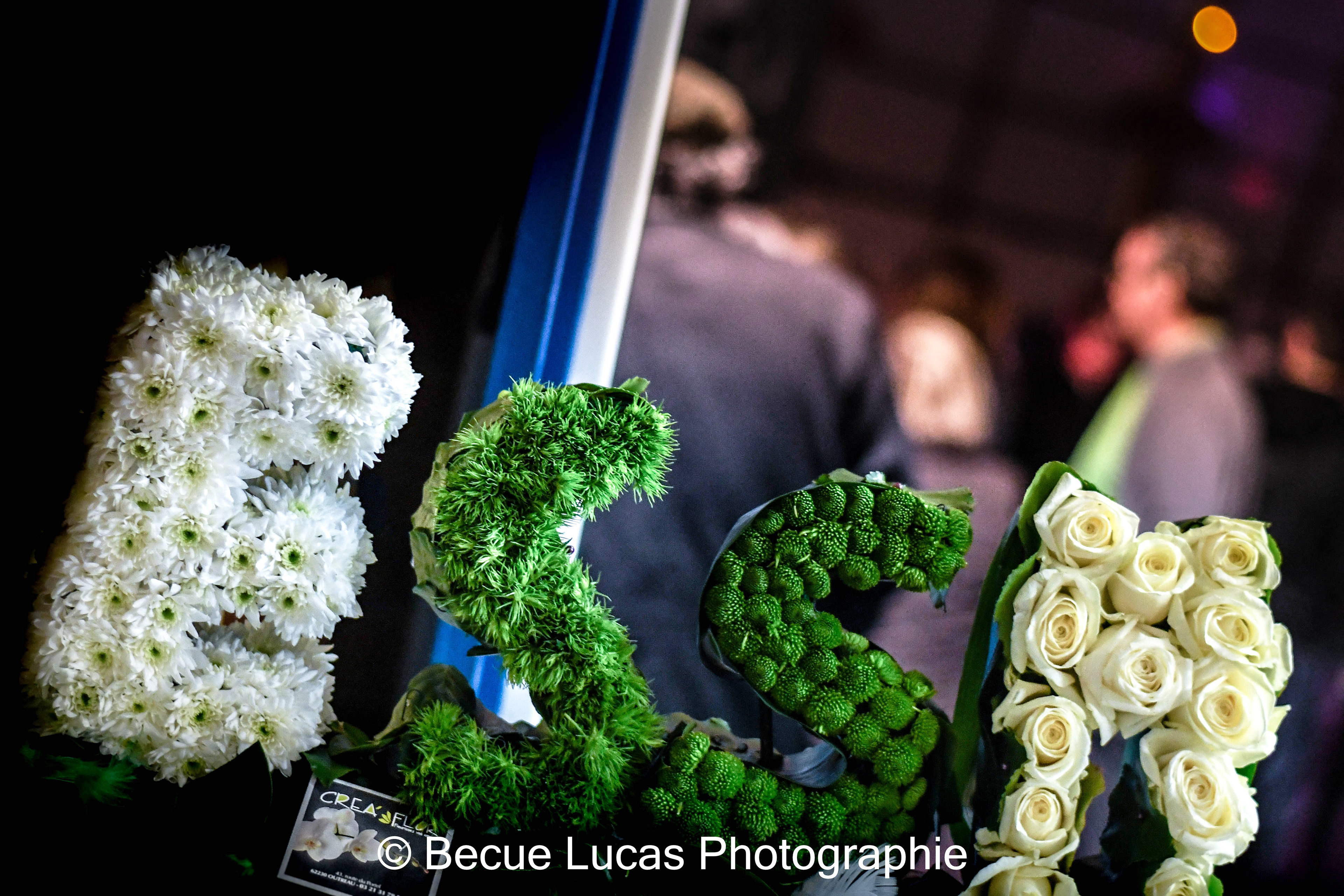 Composition florale à l’effigie du club de l'ESSM de Le Portel lors de sa soirée carnaval