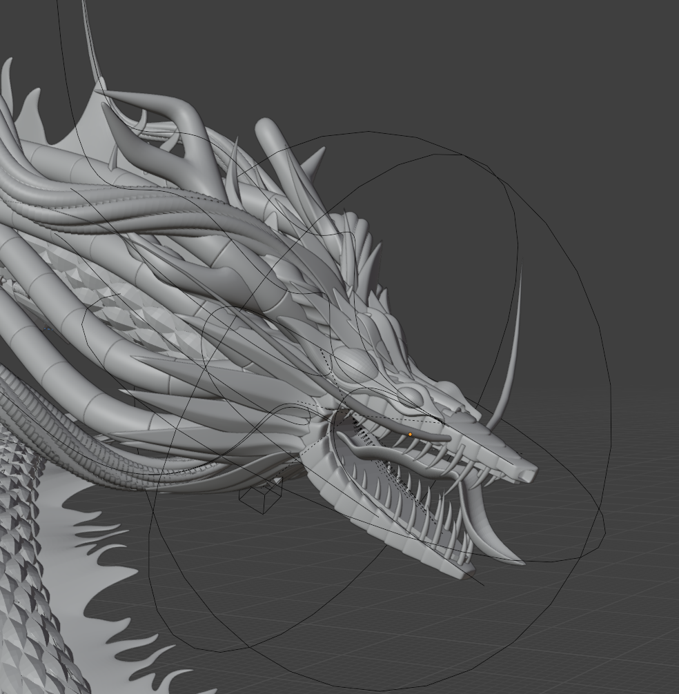 Posed Dragon with Initial Moustache
