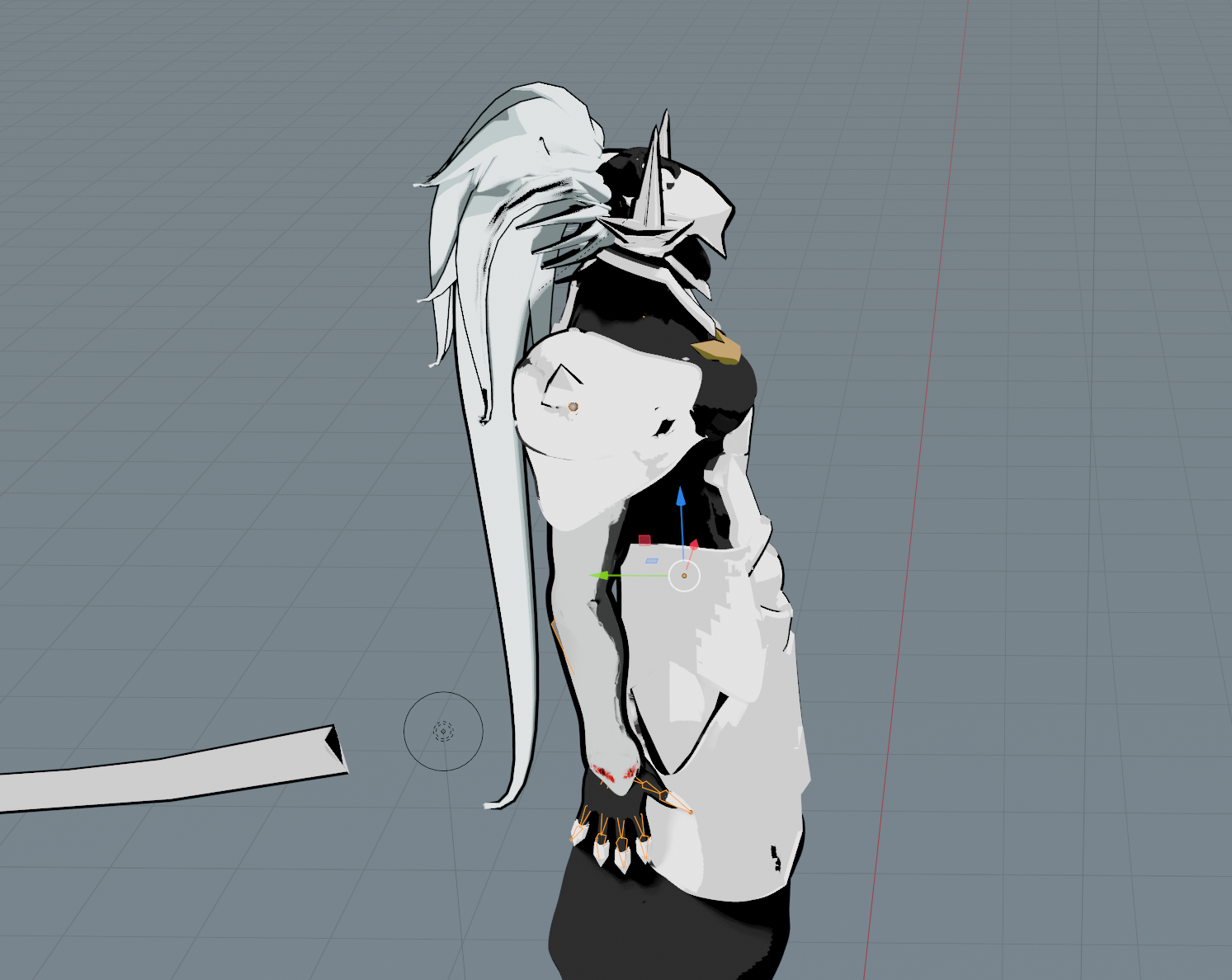 Current Helmet Rig - Notice how the neck pieces also move. Also haven't rigged main body yet which is why head is in same spot.