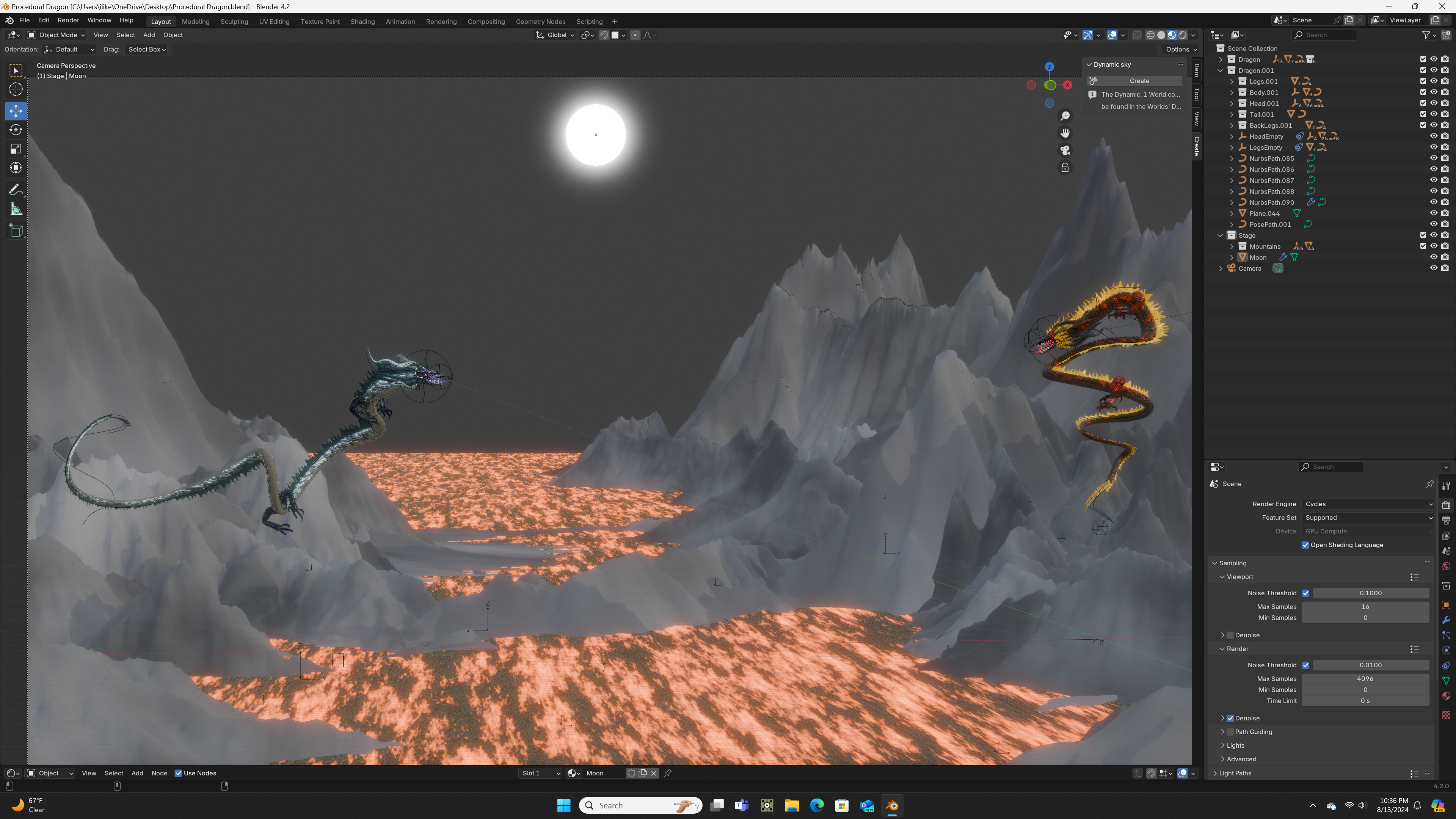 New Mountain Range + Moon - Material Preview
