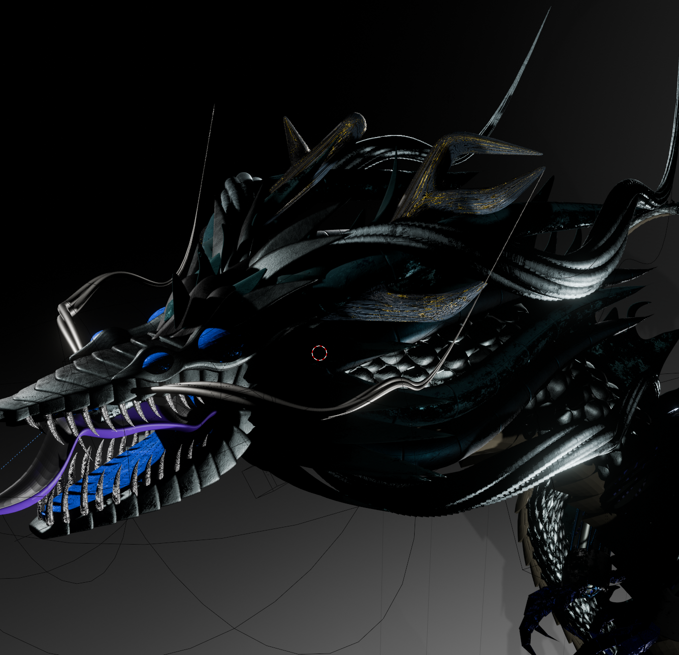 Dragon 2 Head Close Up - Render Preview