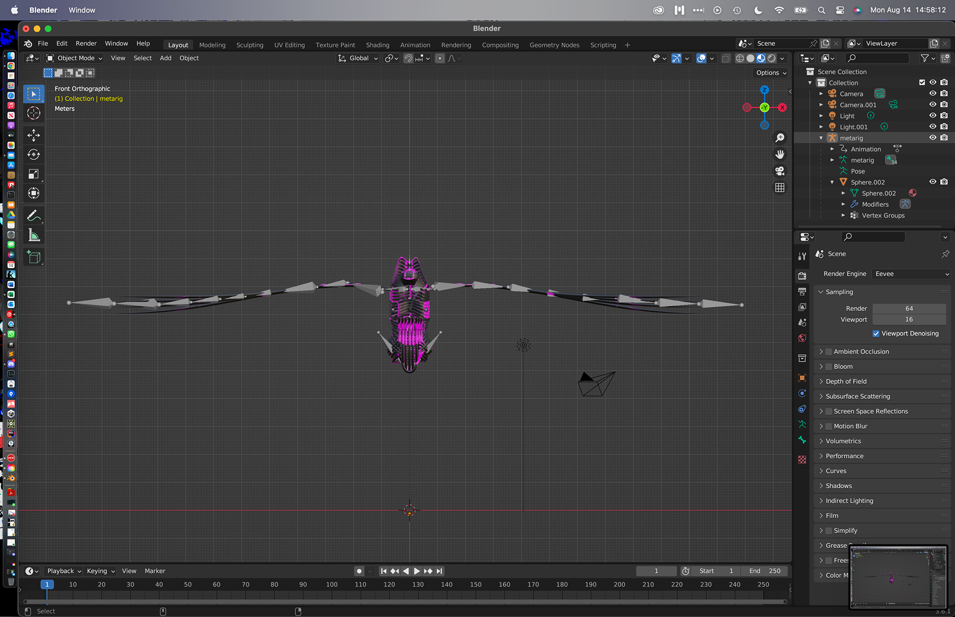 Skeleton of original whip weed