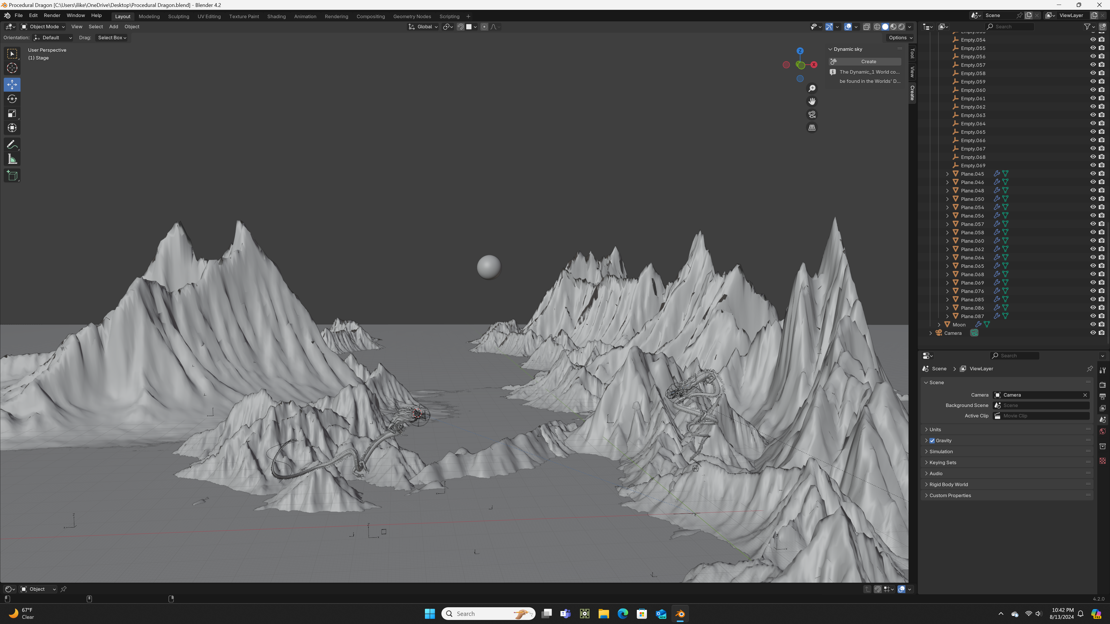 Full Mountain Range - Flat Shading