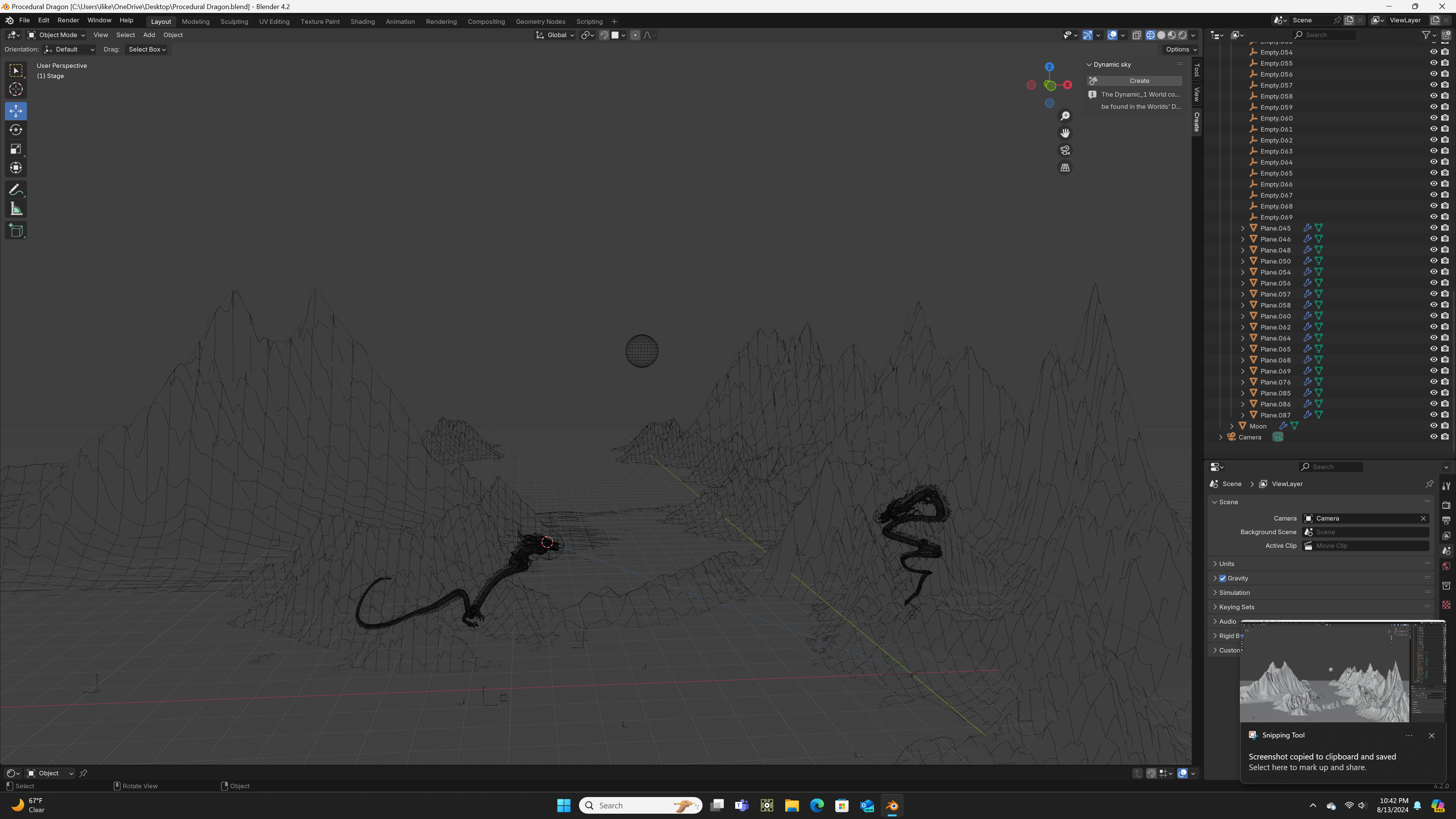 Full Mountain Range - Wireframe
