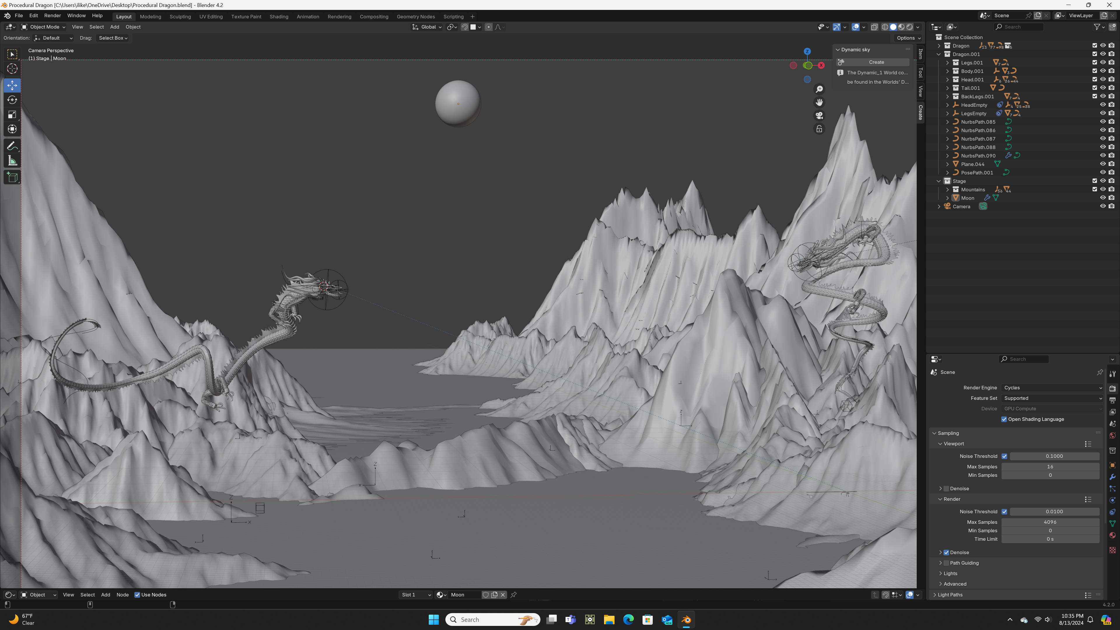 New Mountain Range + Moon - Flat Shading