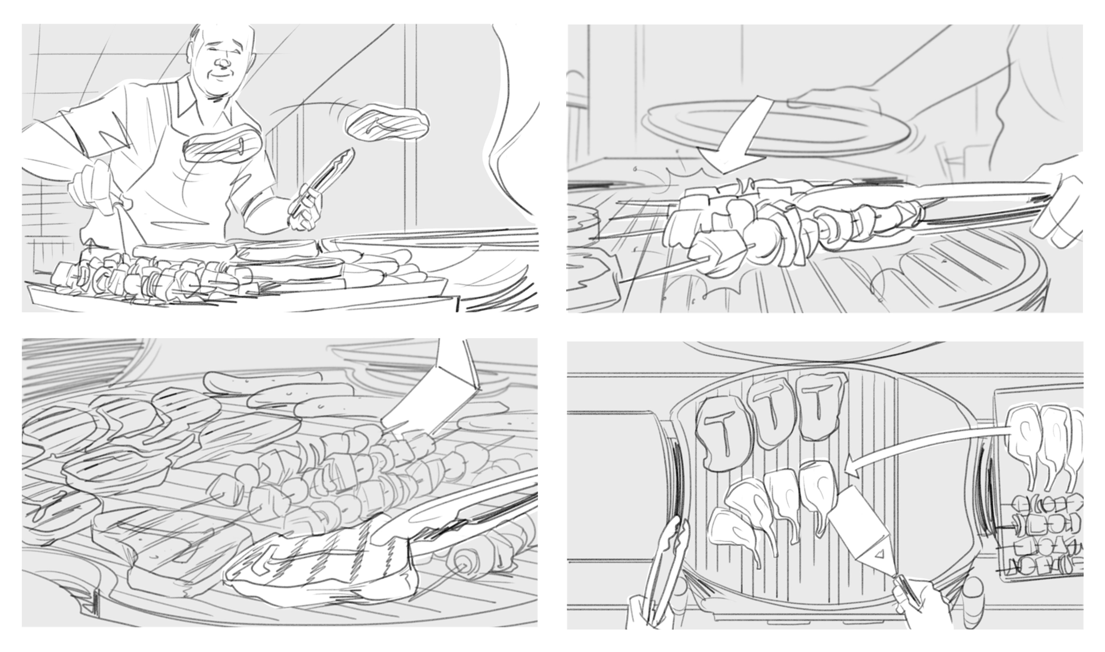 baz baker storyboards - food storyboards