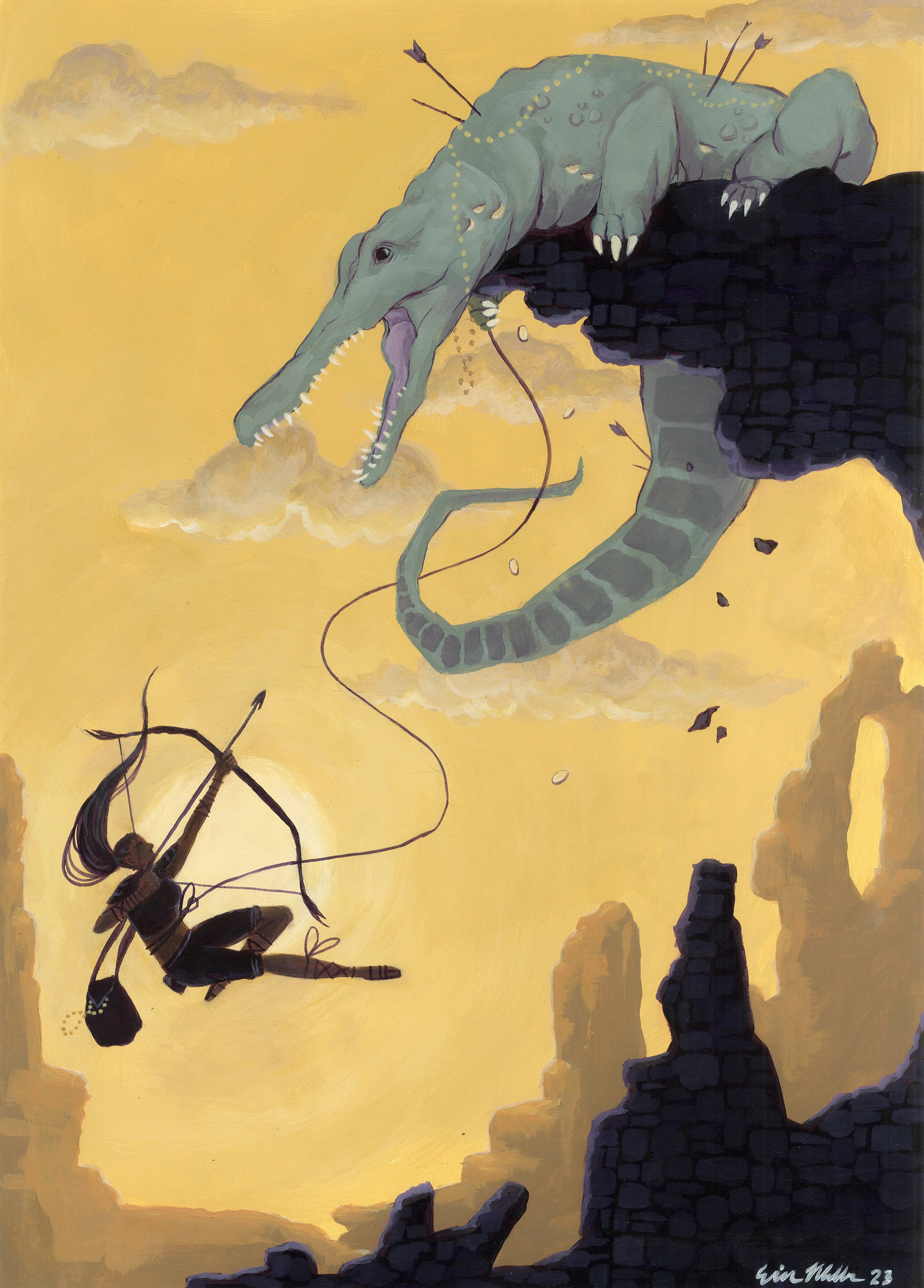 "Caught in the Act," Acrylic on Hardbord, 2023