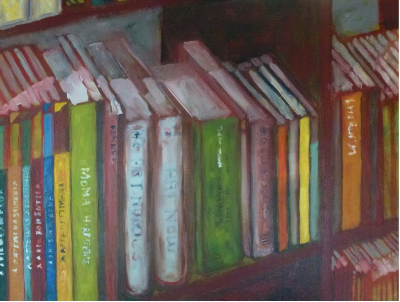 Livros, óleo sobre tela, 30x40 cm, 2013. Coleção do Autor.