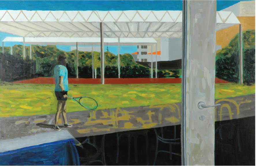 Partida de Ténis, óleo sobre tela, 80x120 cm, 2011. Coleção de Maria da Glória Maias de Oliveira. 