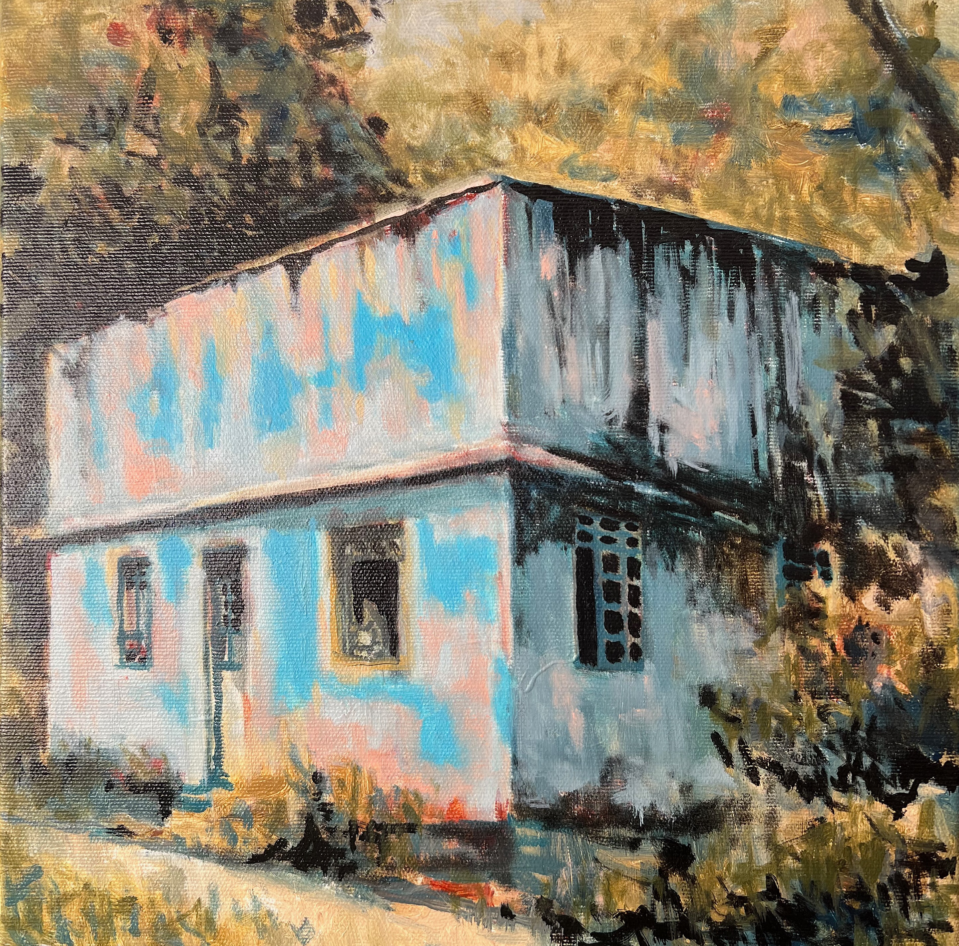 Lost House 2, óleo sobre tela, 30x30cm., 2025. Coleção do Autor.