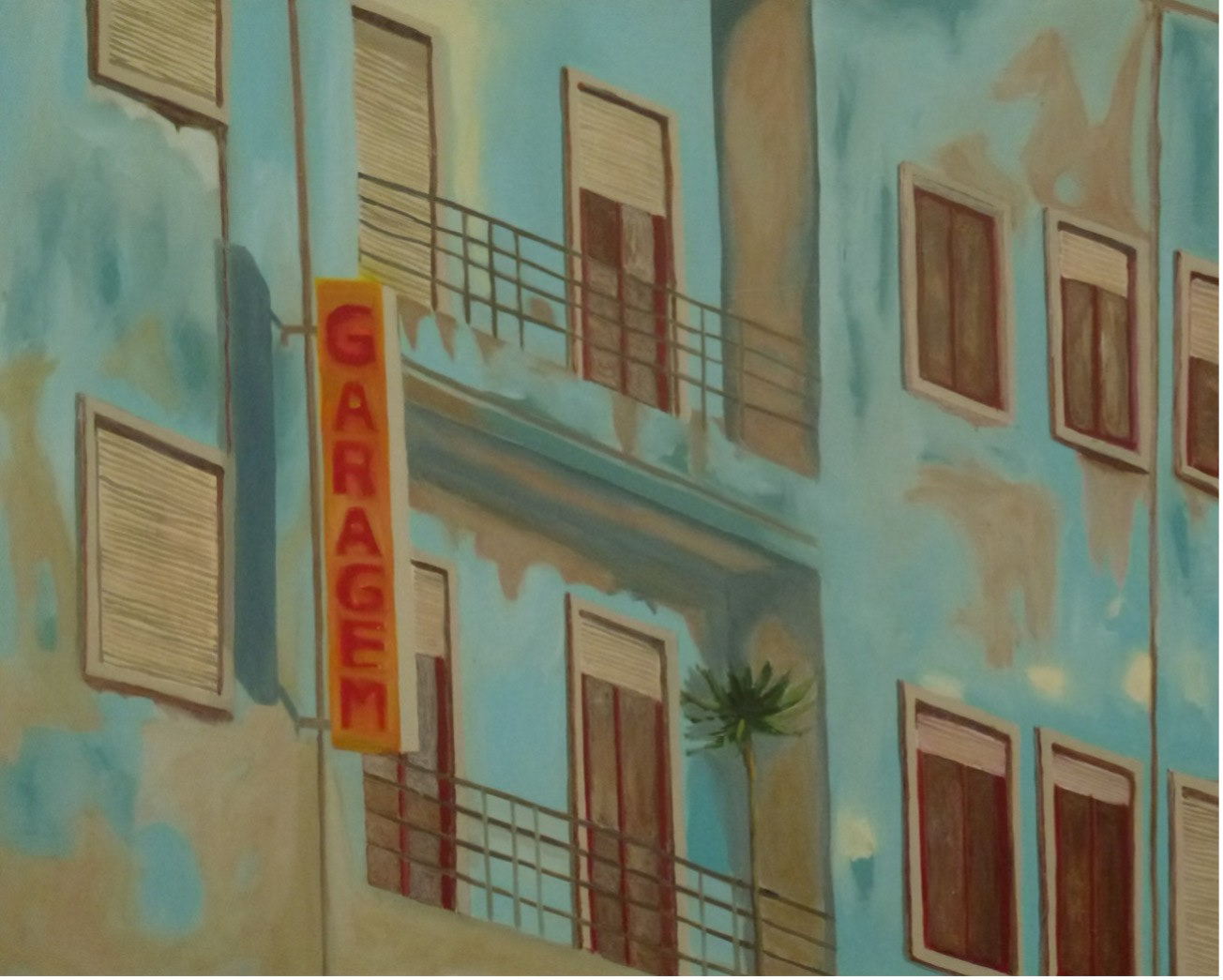 Edifício com Garagem, óleo sobre tela, 80x100 cm, 2011. Acervo da Faculdade de Belas Artes da Universidade do Porto.