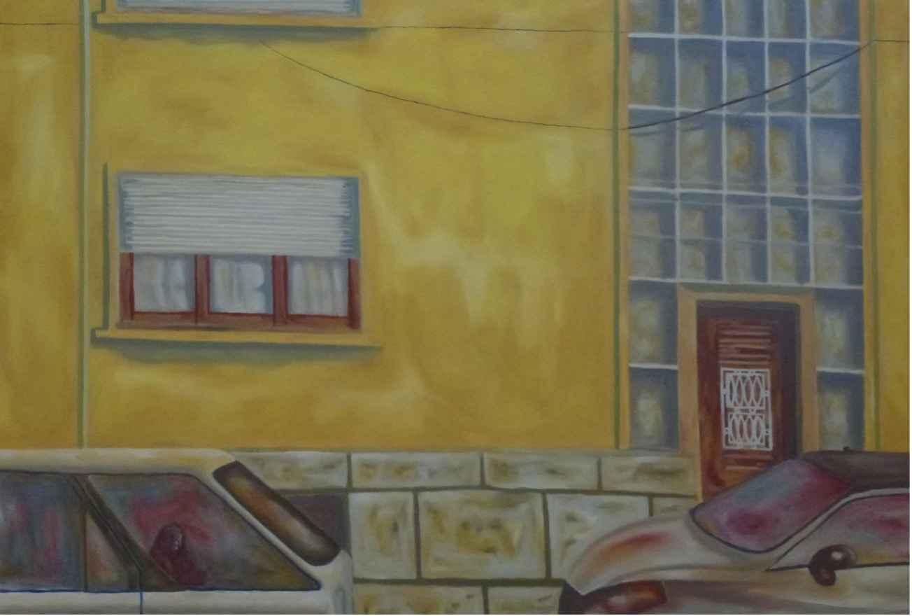 Criança brincando no carro, óleo sobre tela, 100x120 cm, 2012. Coleção de Maria da Glória Maias de Oliveira. 