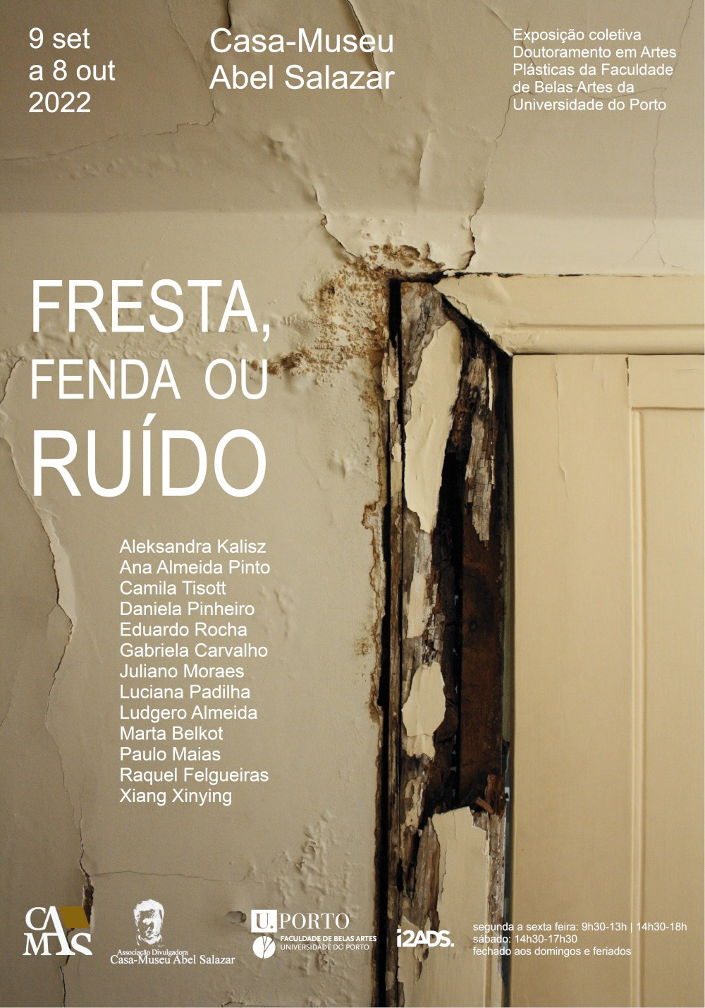 Cartaz da exposição coletiva "Fresta, Fenda ou Ruído".