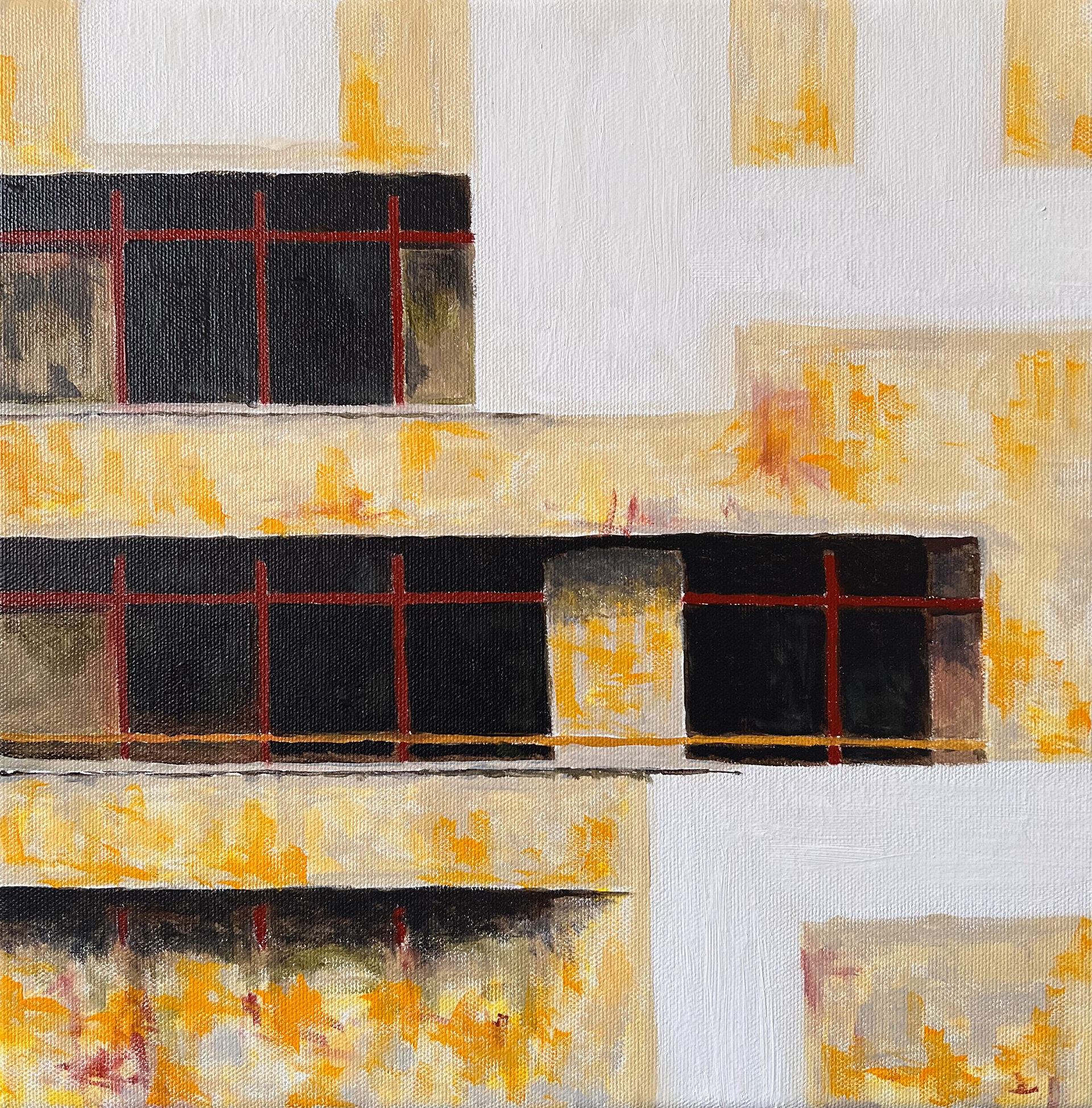 Entre o que Resiste e o que se Apaga, óleo sobre tela, 30x30cm., 2025. Coleção do Autor.